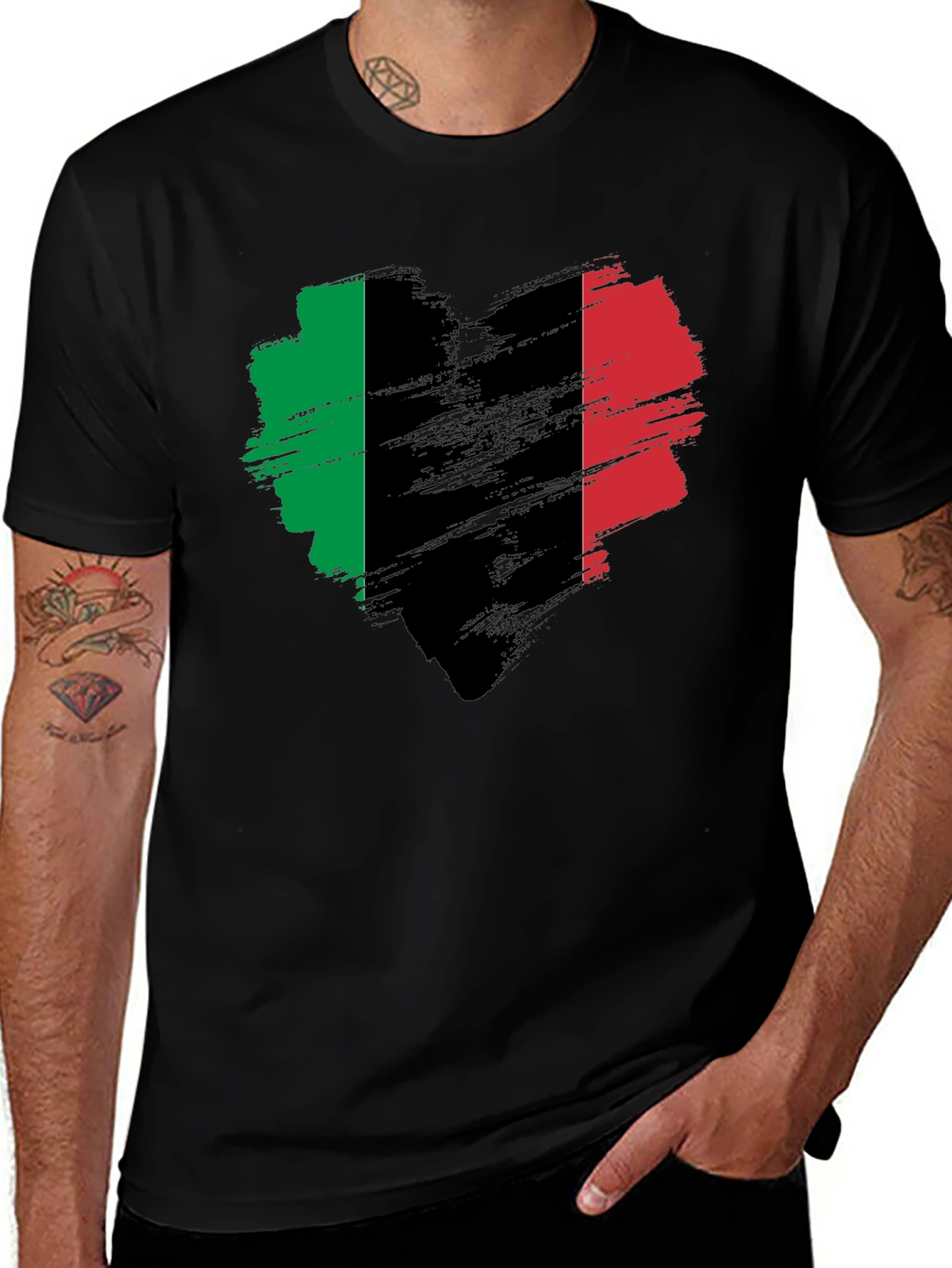 Variant 16 of Italy Flag Heart T-Shirt - Italian Pride Tee