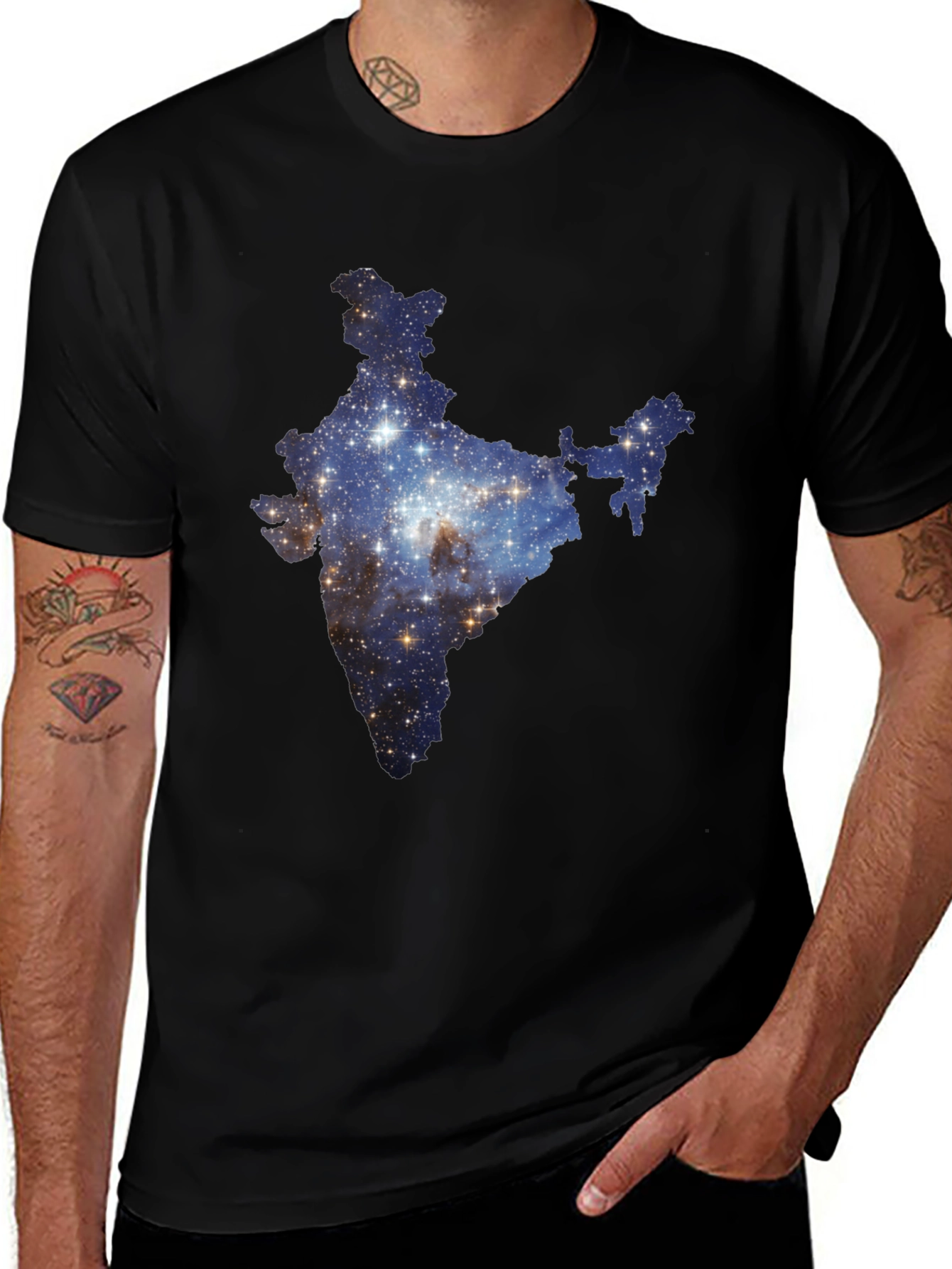 Variant 27 of India Galaxy T-Shirt - Cosmic Subcontinent Tee
