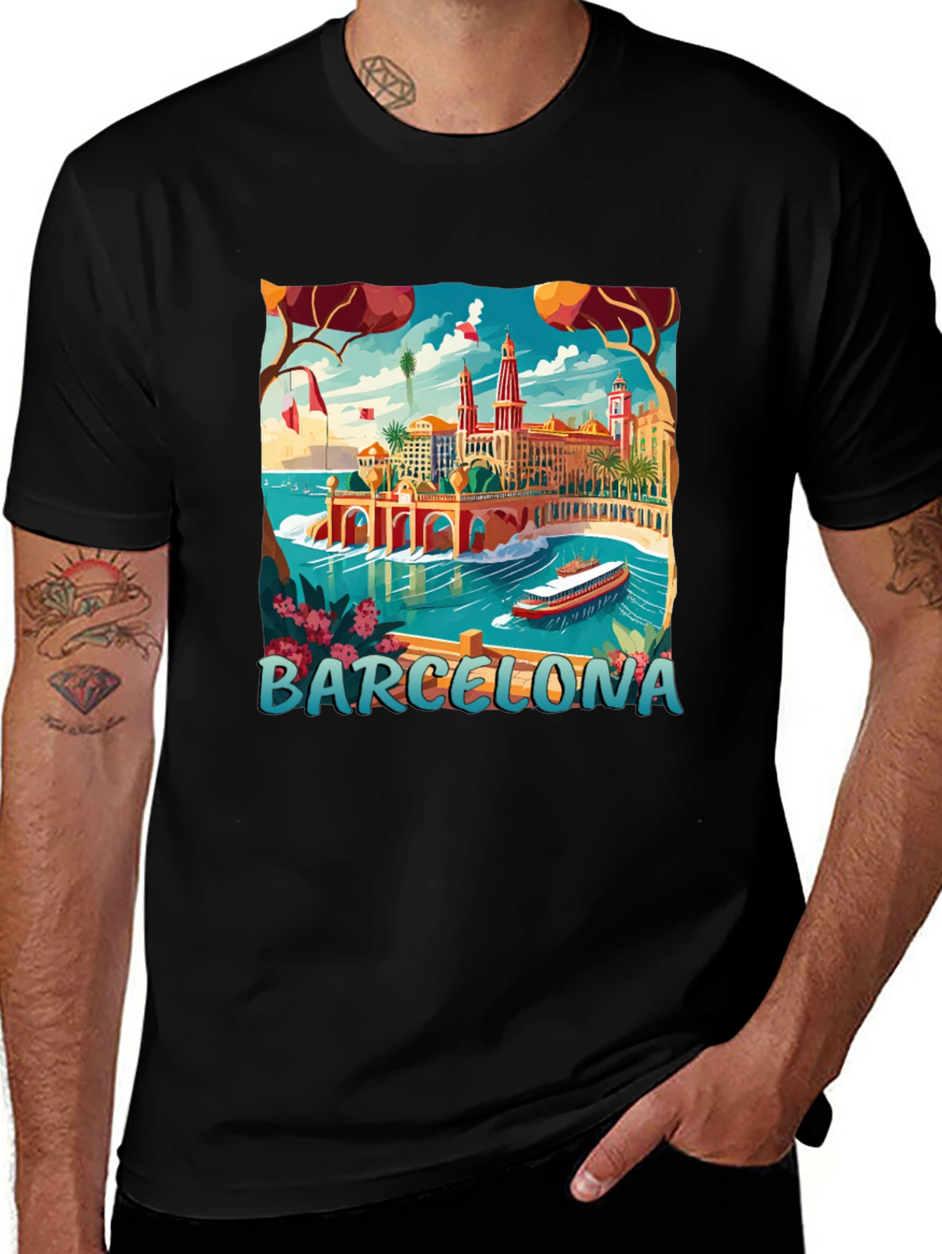 Barcelona T-Shirt: Colorful Travel Tee