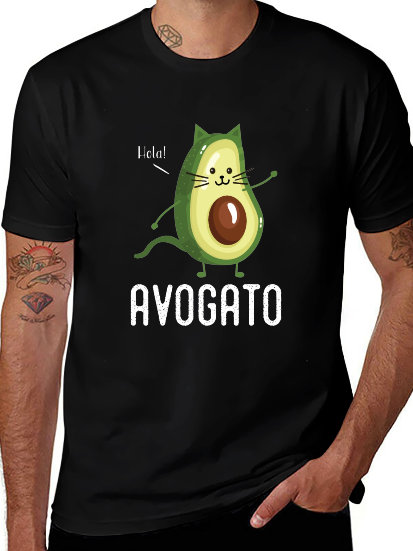 Variant 16 of Avogato T-Shirt - Avocado Cat Funny Tee