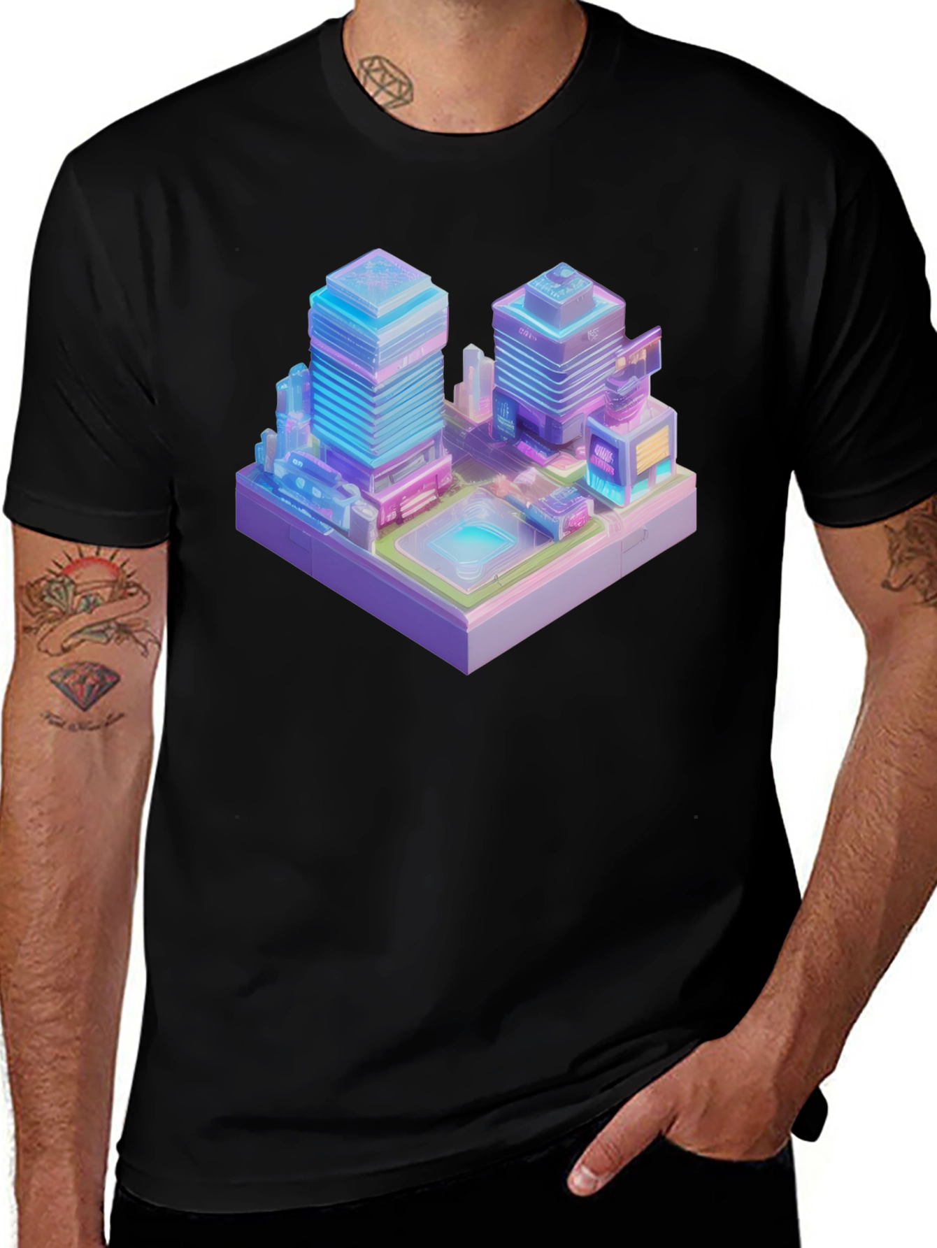 Cyberpunk Cityscape Graphic Tee