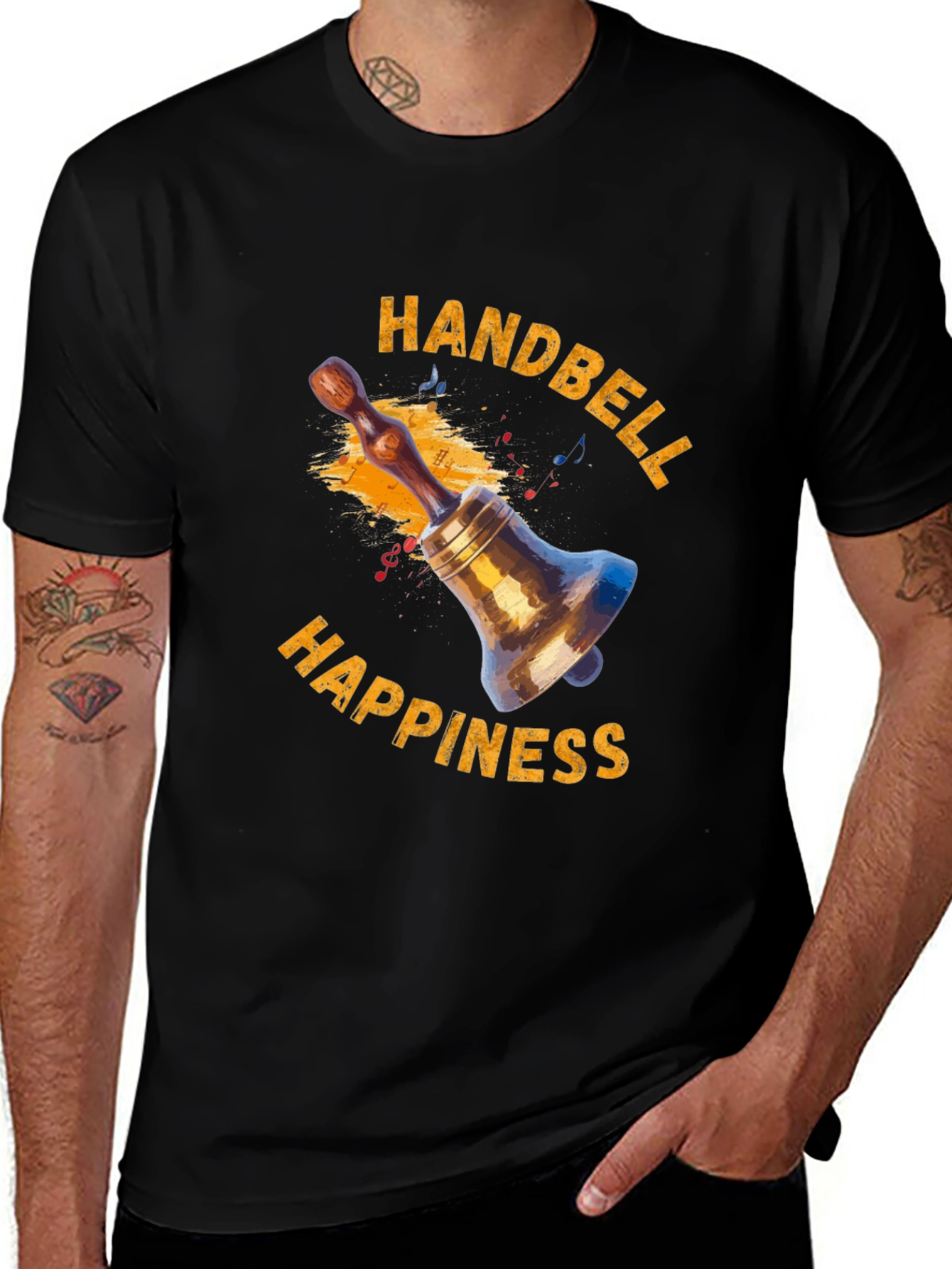 Variant 22 of Handbell Happiness Black Graphic T-Shirt