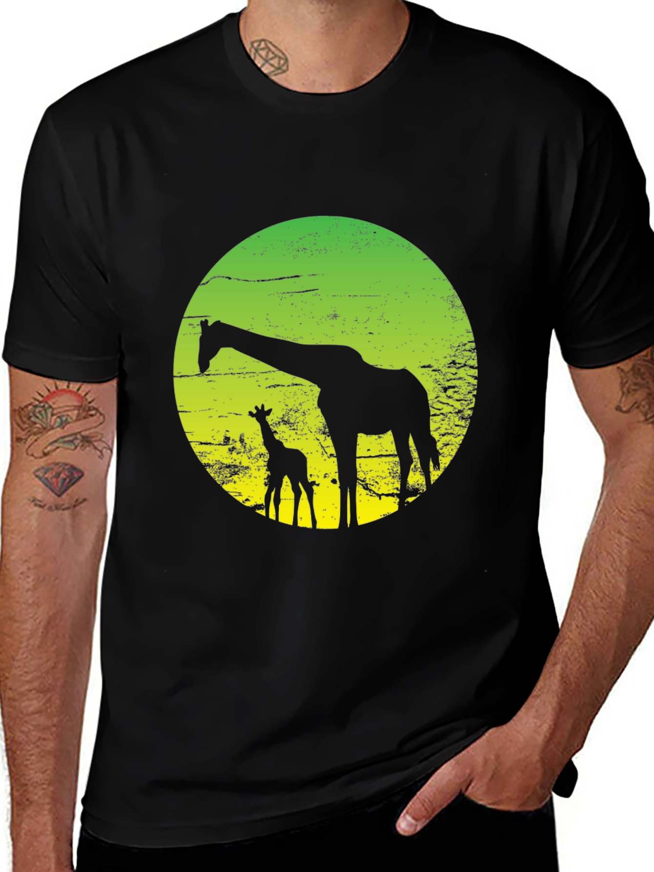 Variant 25 of Giraffe Silhouette Graphic T-Shirt
