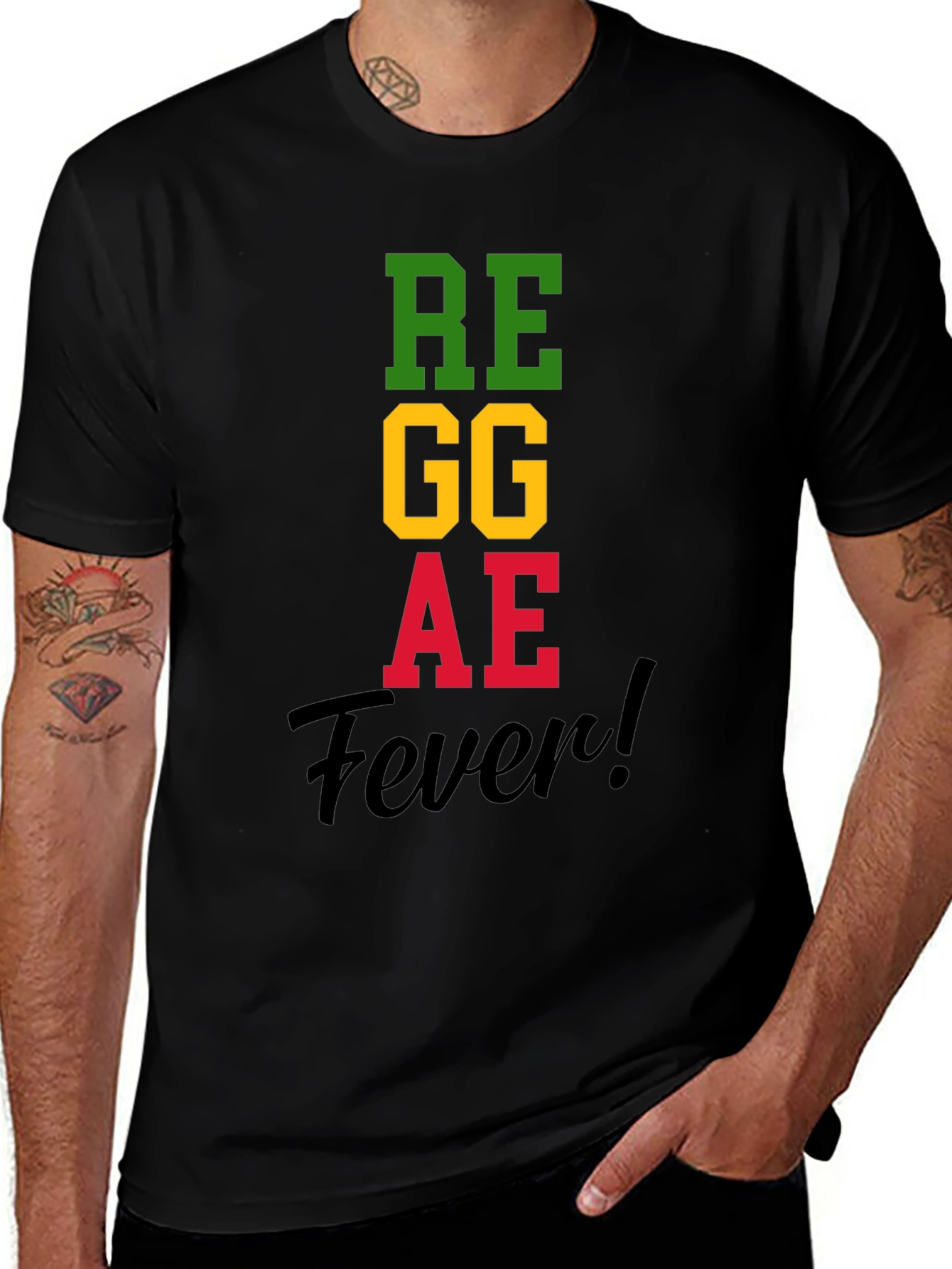 Variant 22 of Reggae Fever T-Shirt Black Cotton Blend
