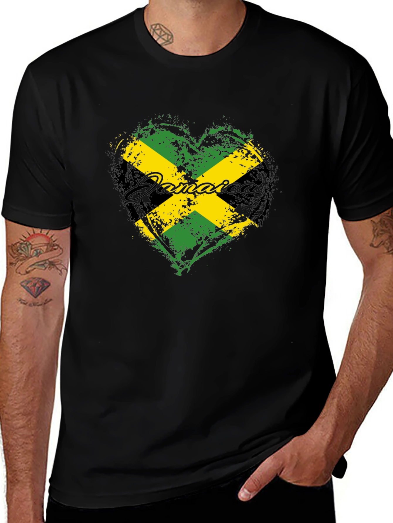 Variant 8 of Jamaica Flag Heart T-Shirt