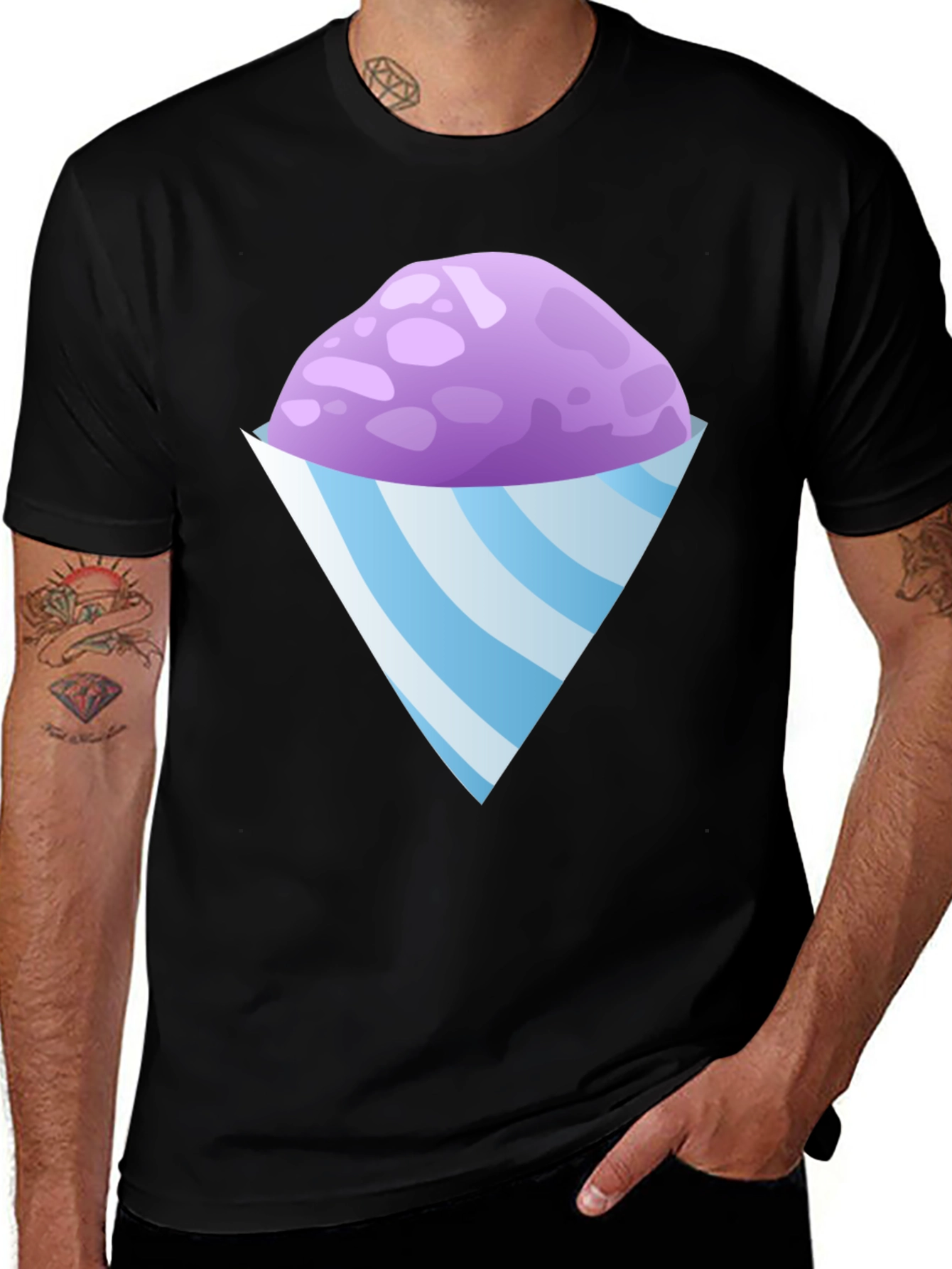 Variant 10 of Snow Cone Graphic Tee - Black Cotton T-Shirt