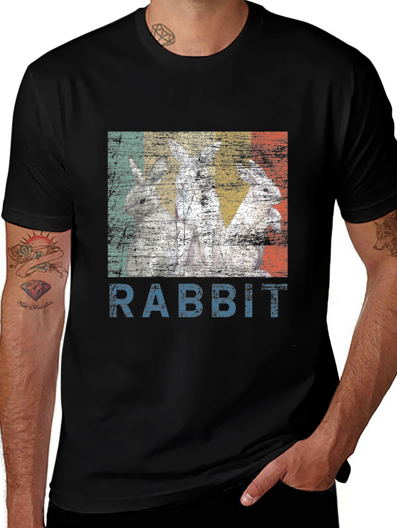 Variant 10 of Retro Rabbit Graphic Tee - Vintage Style T-Shirt