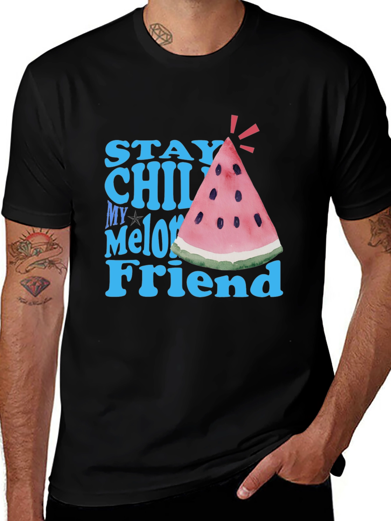 Variant 23 of Stay Chill My Melon Friend Graphic Tee