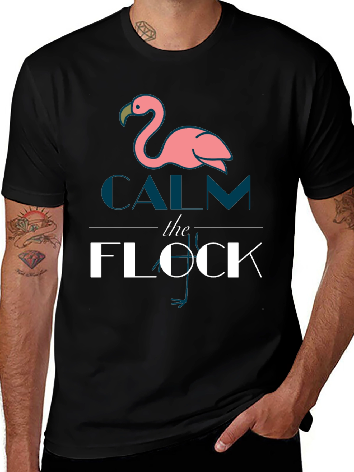 Variant 7 of Calm The Flock Flamingo Graphic T-Shirt