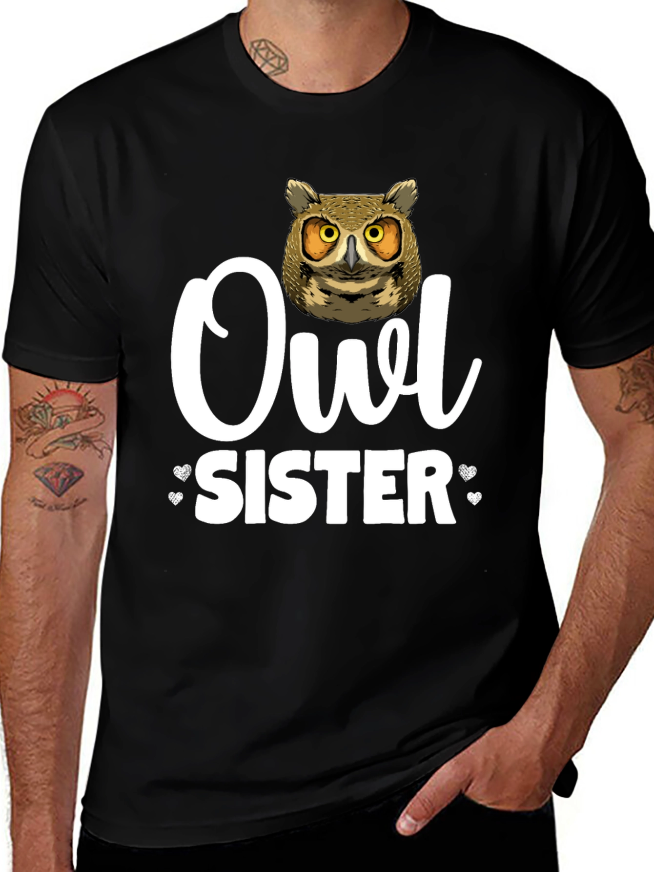 Variant 28 of Owl Sister Graphic T-Shirt - Soft & Stylish