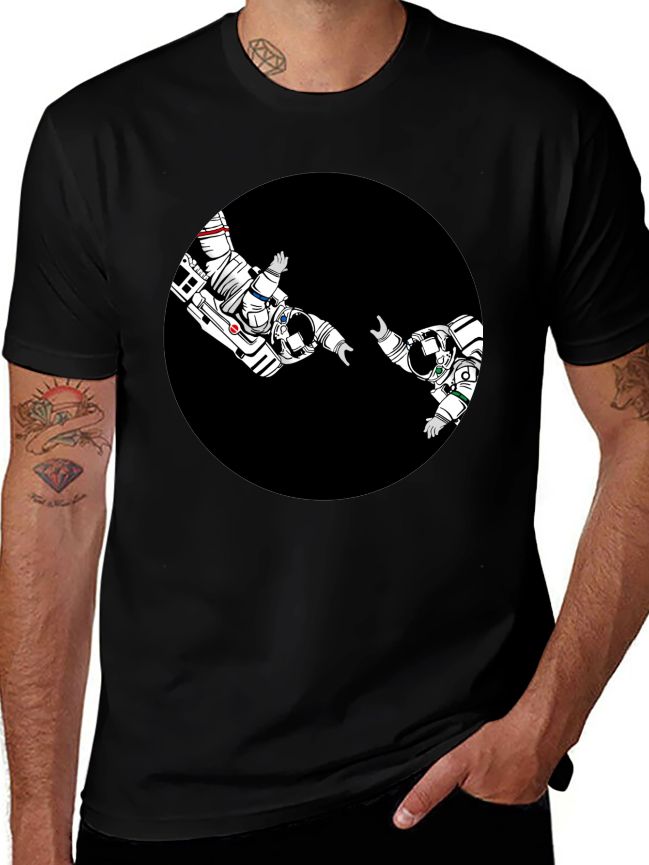Variant 11 of Astronaut T-Shirt - Black Graphic Tee