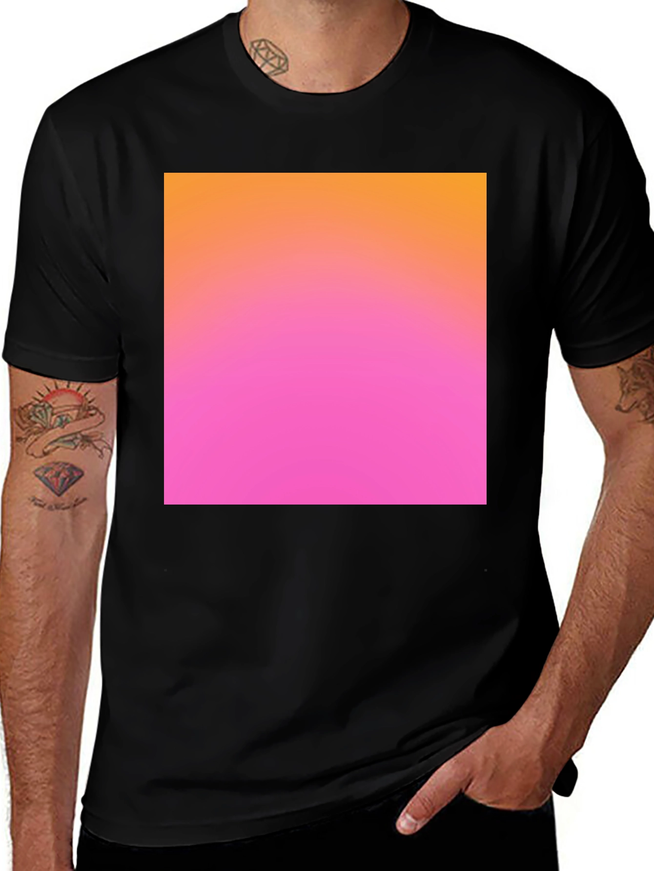 Variant 24 of Gradient Square Tee - Black Casual Cotton Shirt