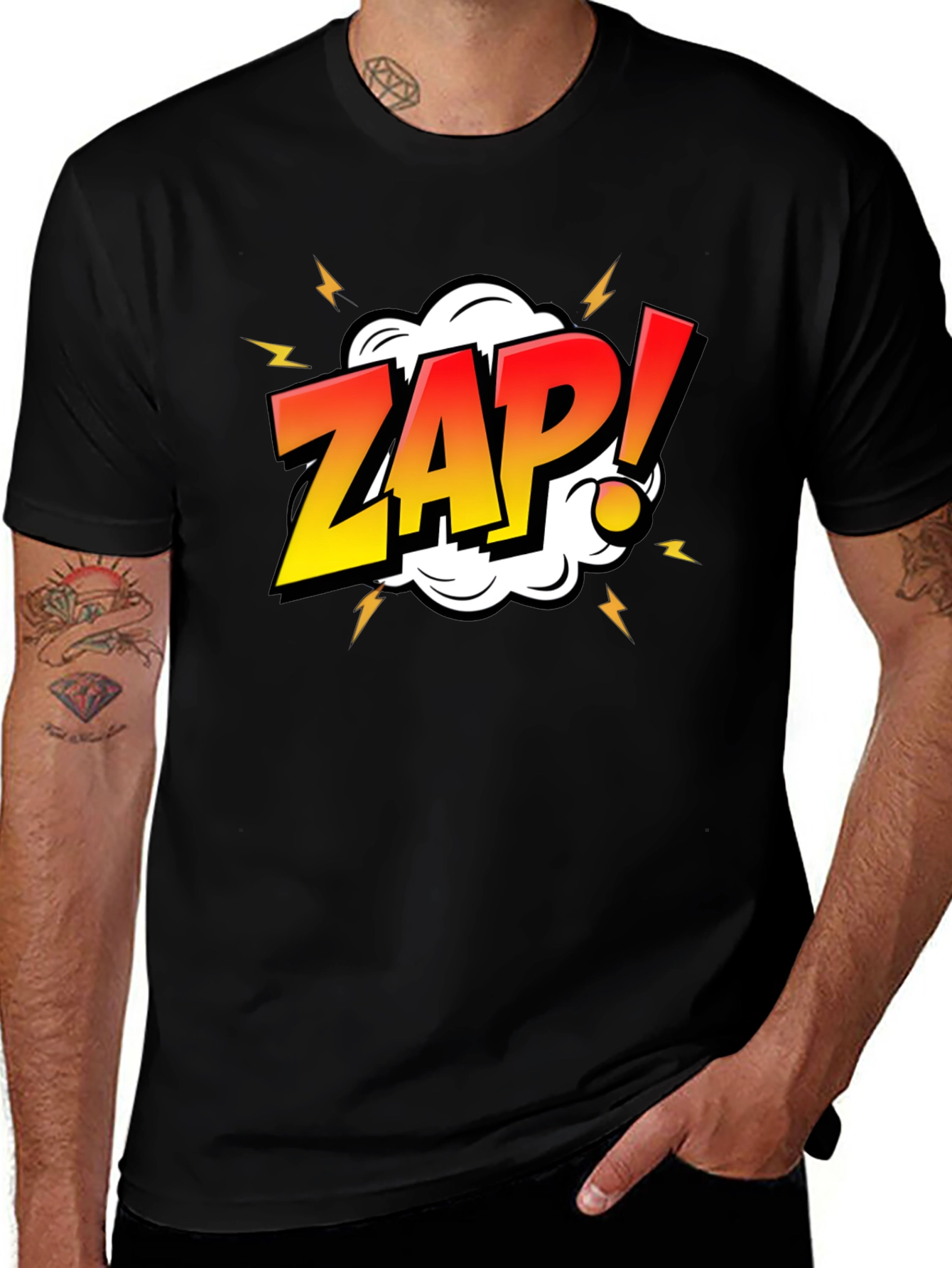 ZAP! Comic Graphic Black T-Shirt