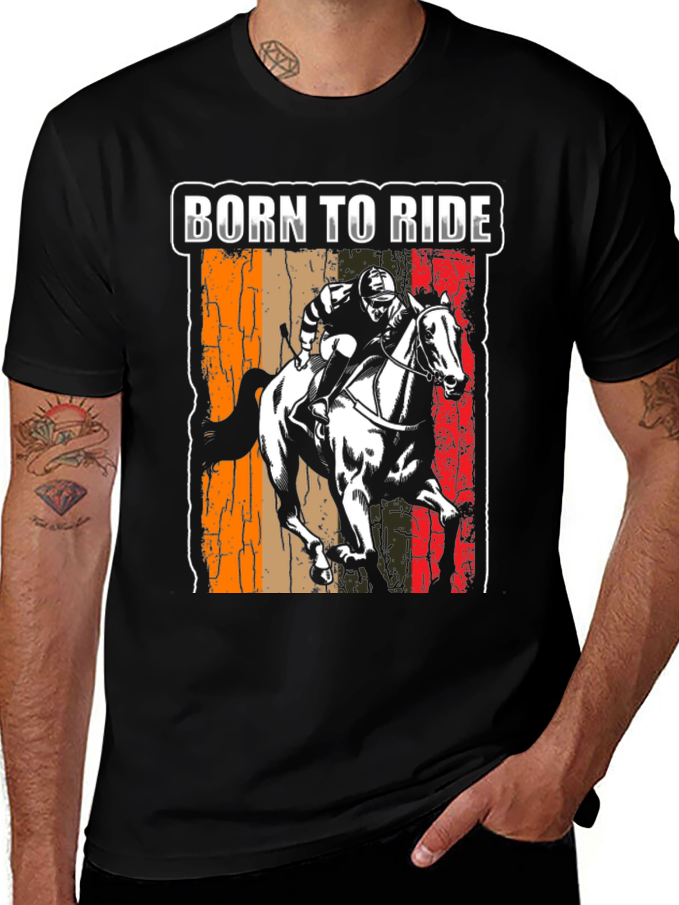 Variant 12 of Born To Ride Horse T-Shirt - Equestrian Style
