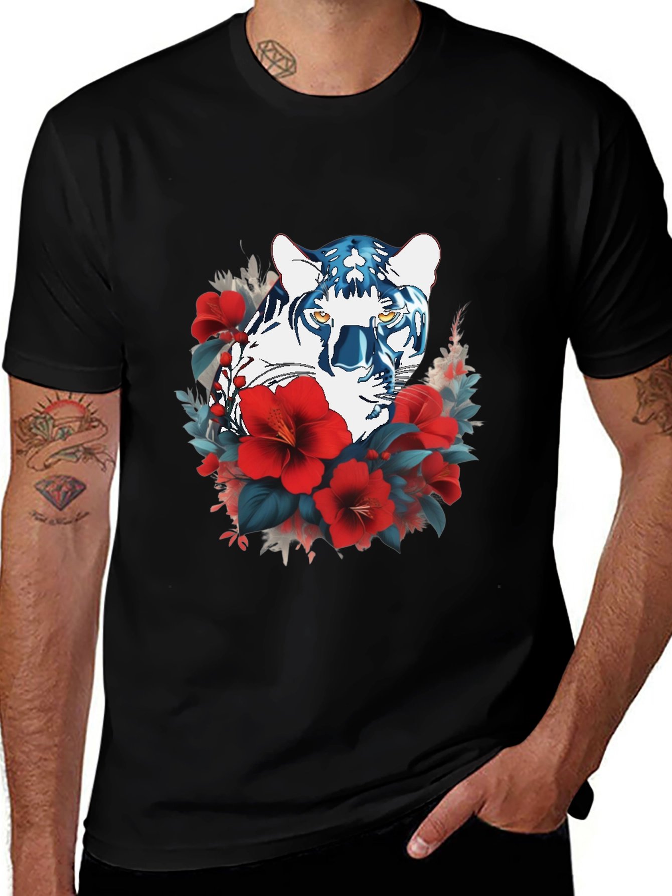 Variant 12 of Floral Tiger Graphic Tee
