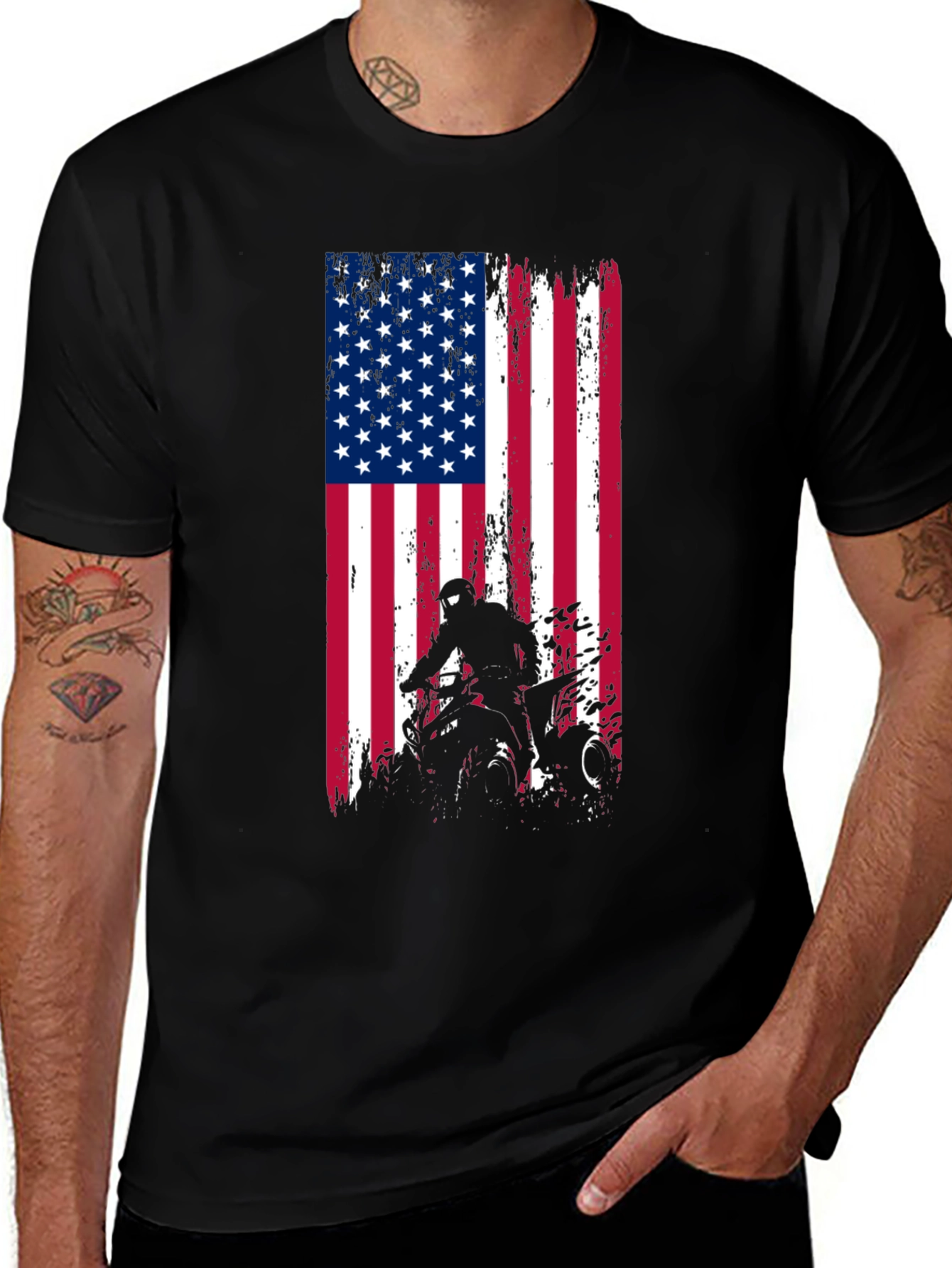 Variant 5 of American Flag ATV Rider Graphic T-Shirt