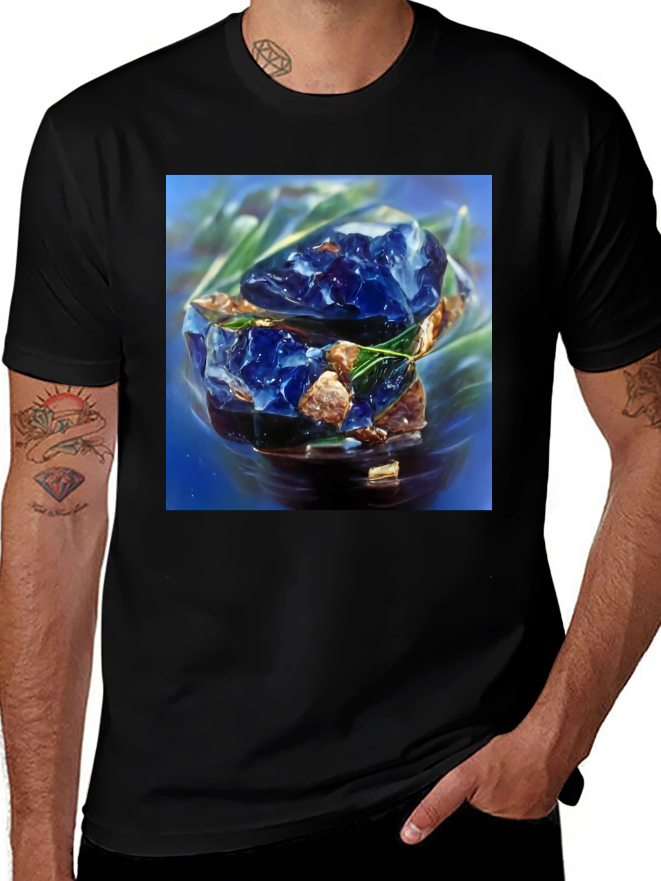 Variant 23 of Abstract Blue Gem T-Shirt