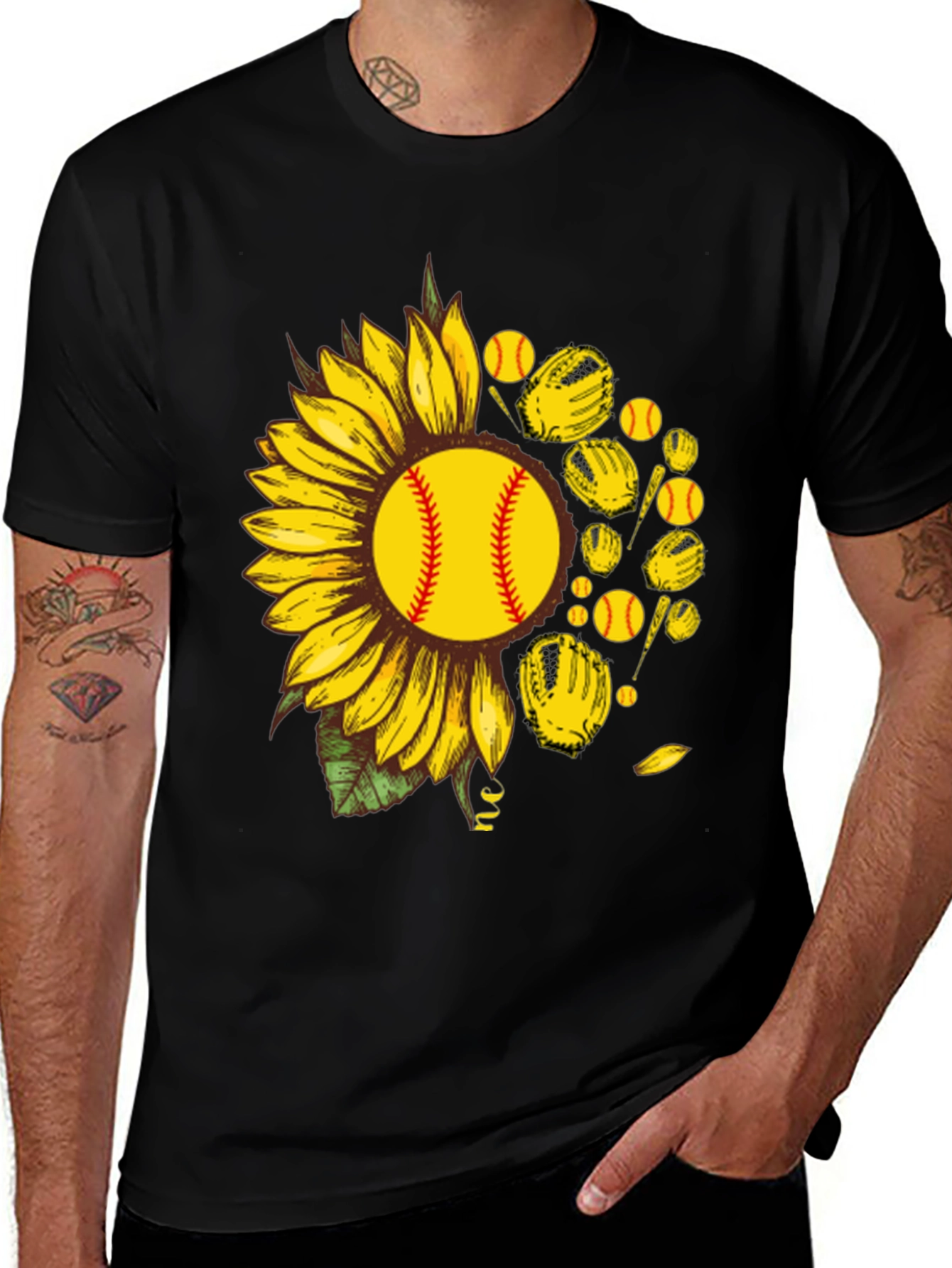 Variant 7 of Sunflower Softball Graphic T-Shirt