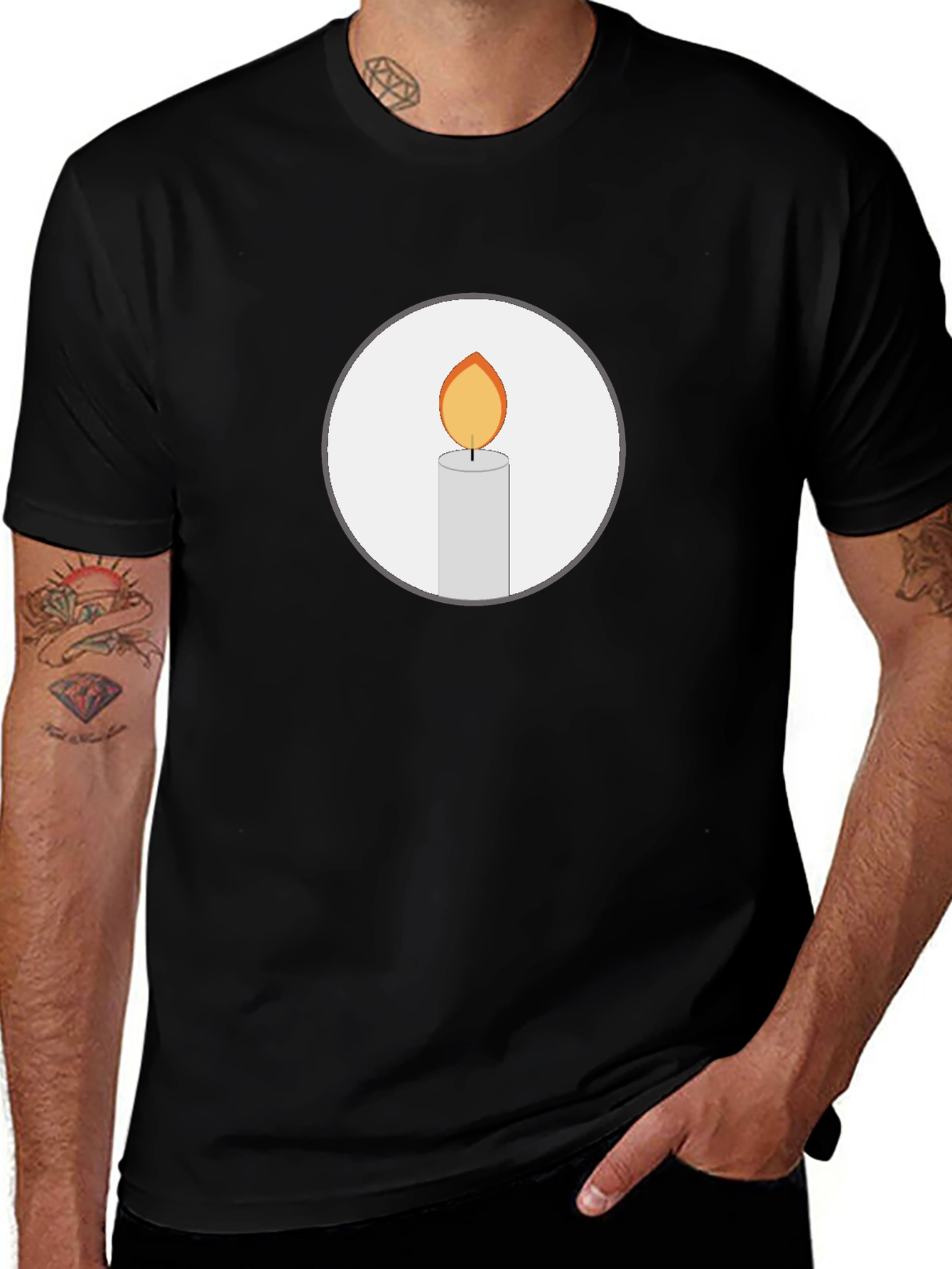 Variant 27 of Candle Graphic Black T-Shirt