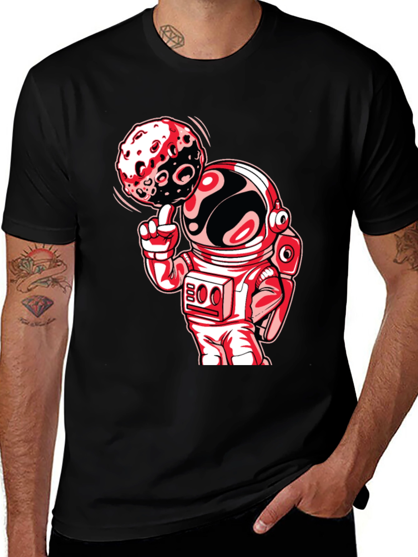 Variant 30 of Astronaut Moon Spin Graphic T-Shirt