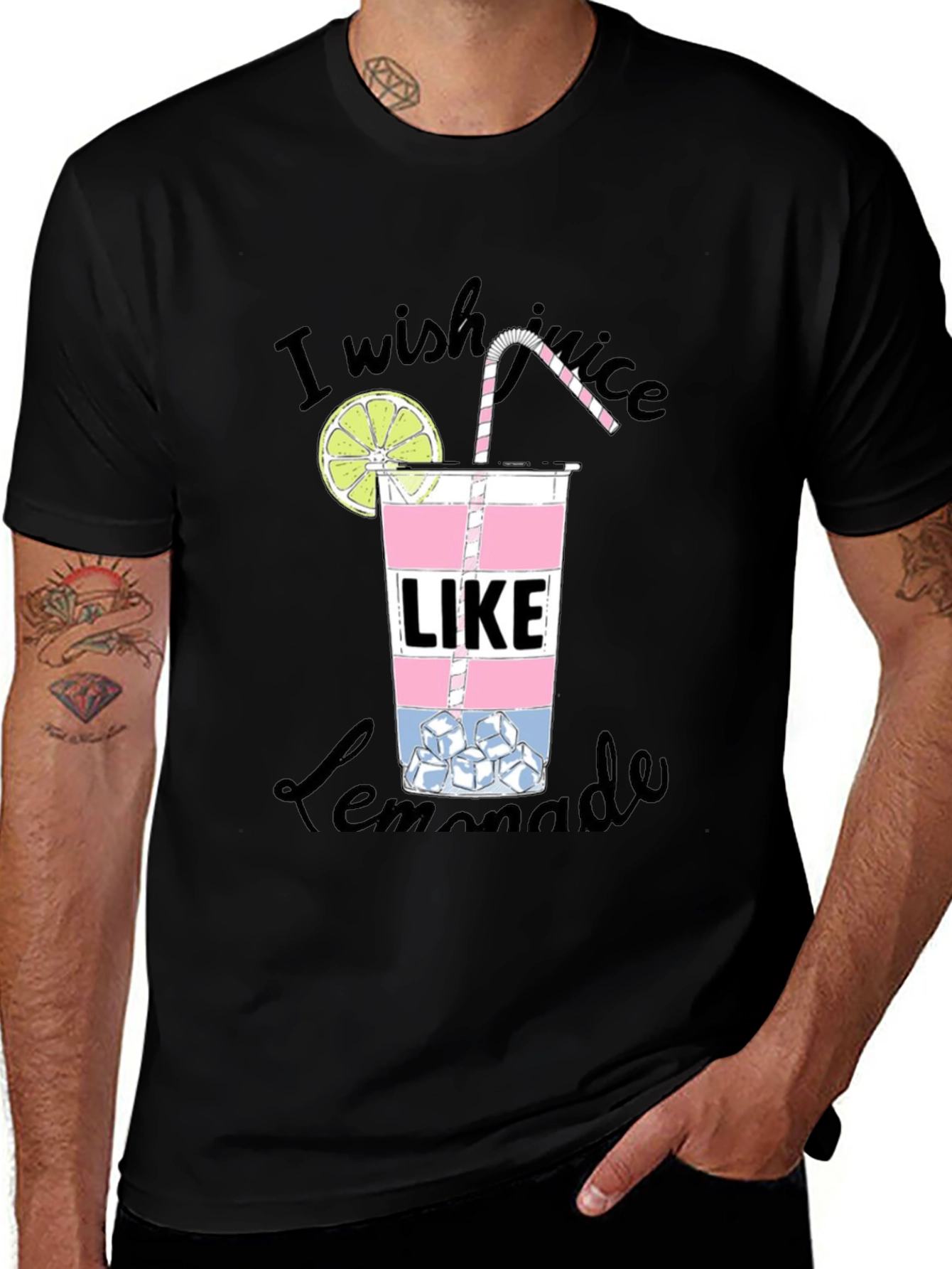 Variant 7 of I Wish Juice Like Lemonade Black Graphic Tee