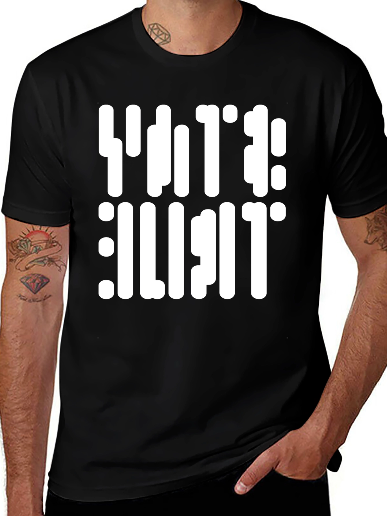 Variant 12 of Retro Text Black T-Shirt