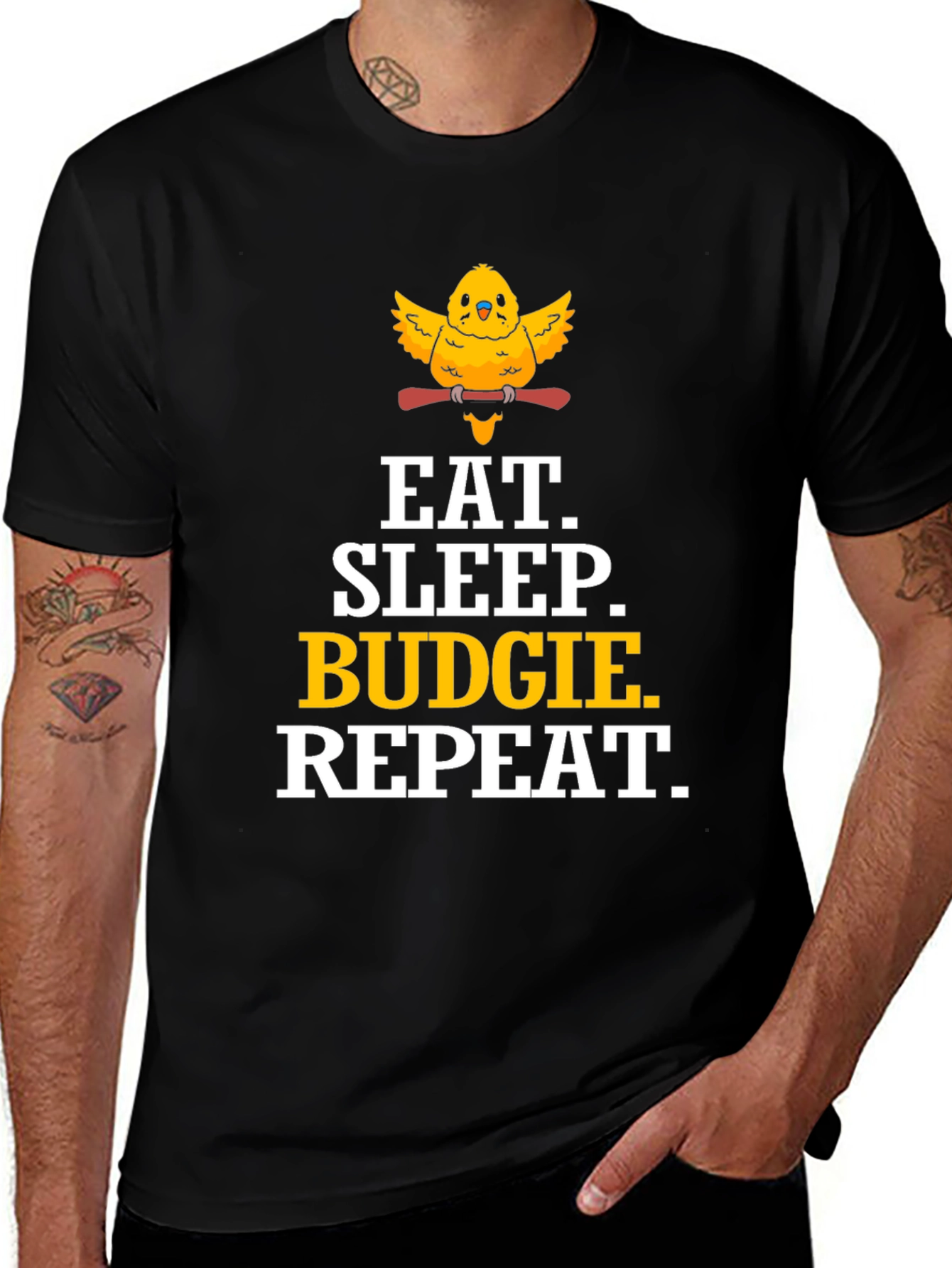Variant 8 of Eat. Sleep. Budgie. Repeat. T-Shirt