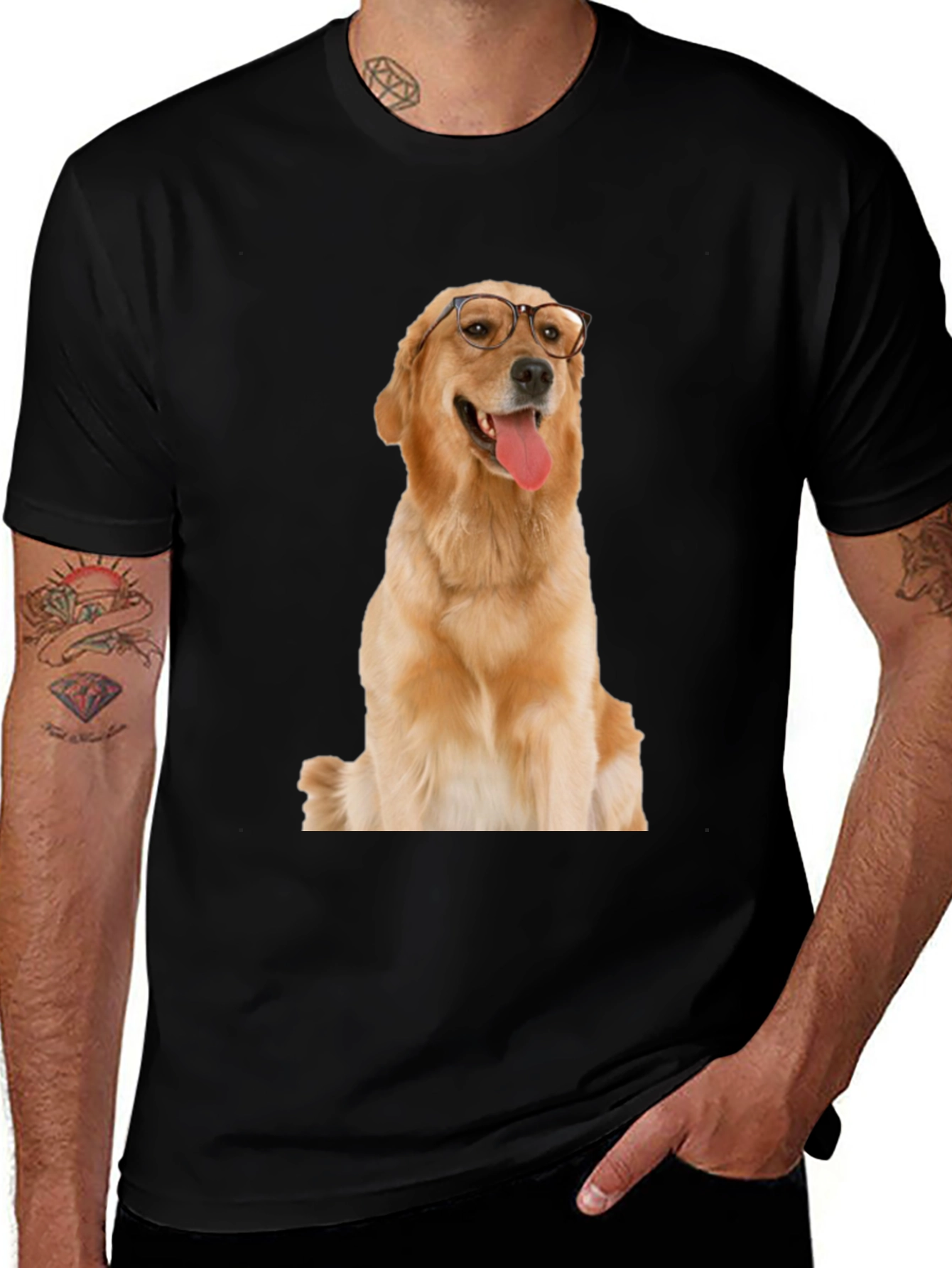 Variant 30 of Golden Retriever Dog Glasses T-Shirt