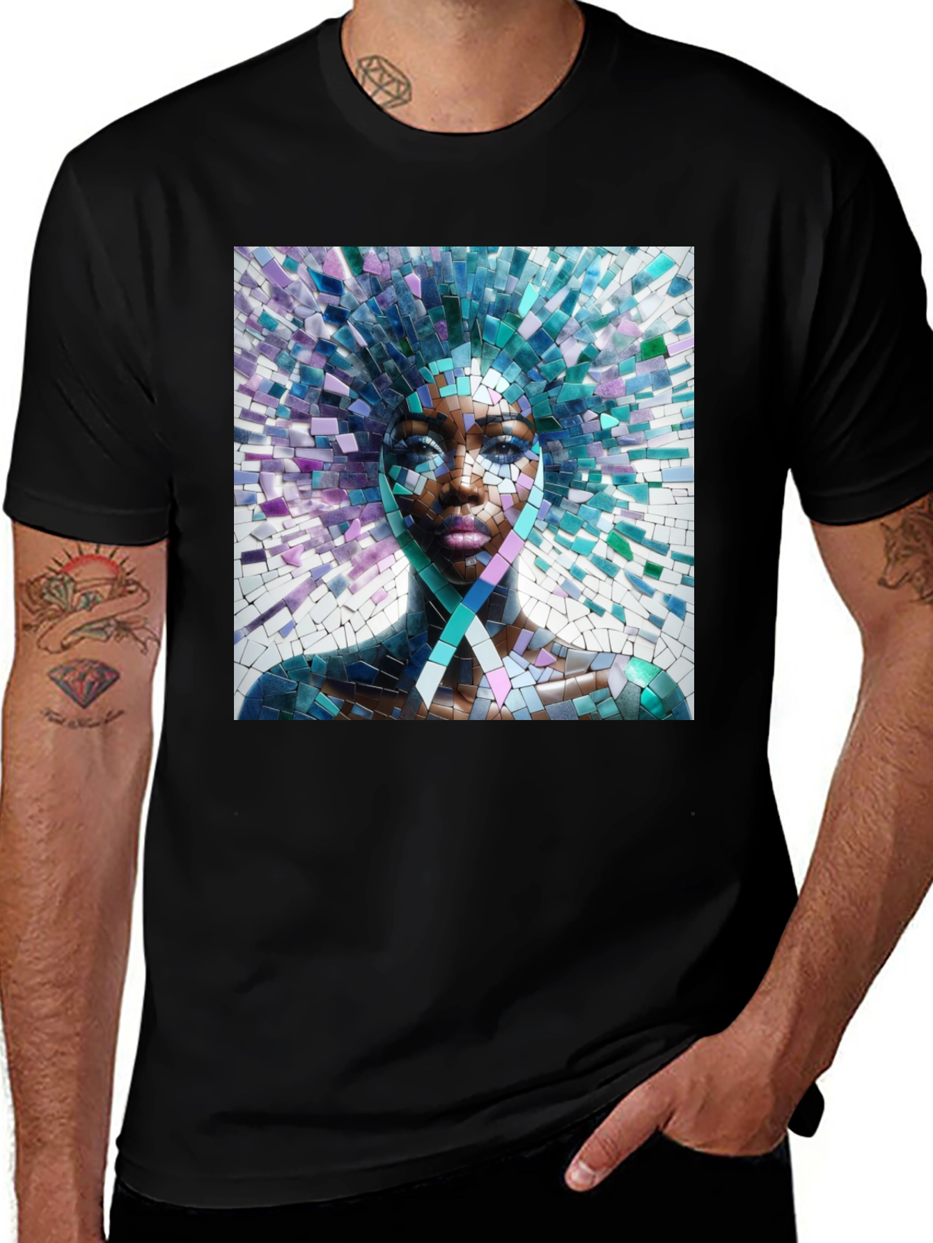 Variant 21 of Mosaic Woman Graphic Tee - Stylish Unisex T-Shirt