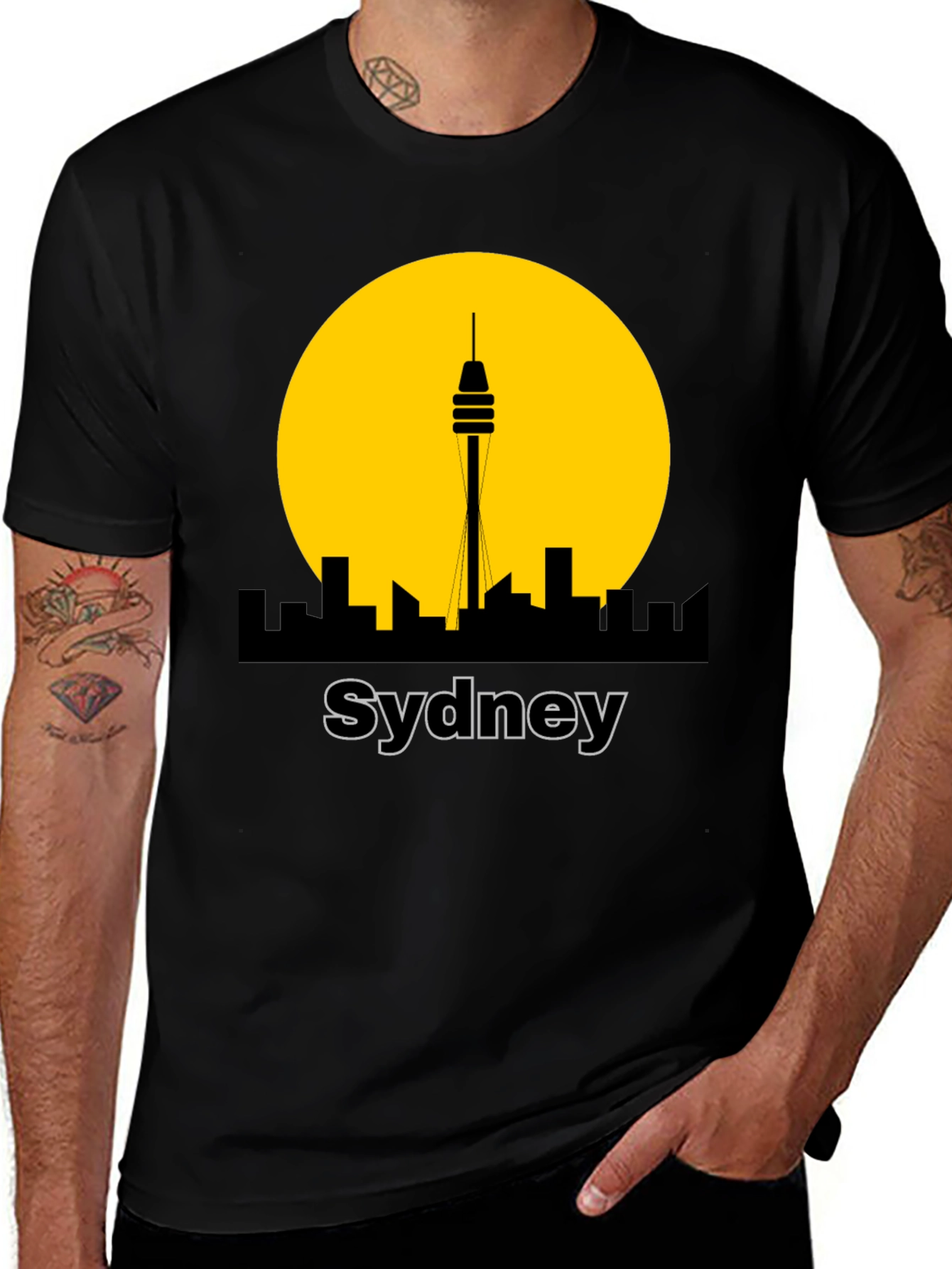 Sydney Tower T-Shirt - Cityscape Silhouette Graphic Tee
