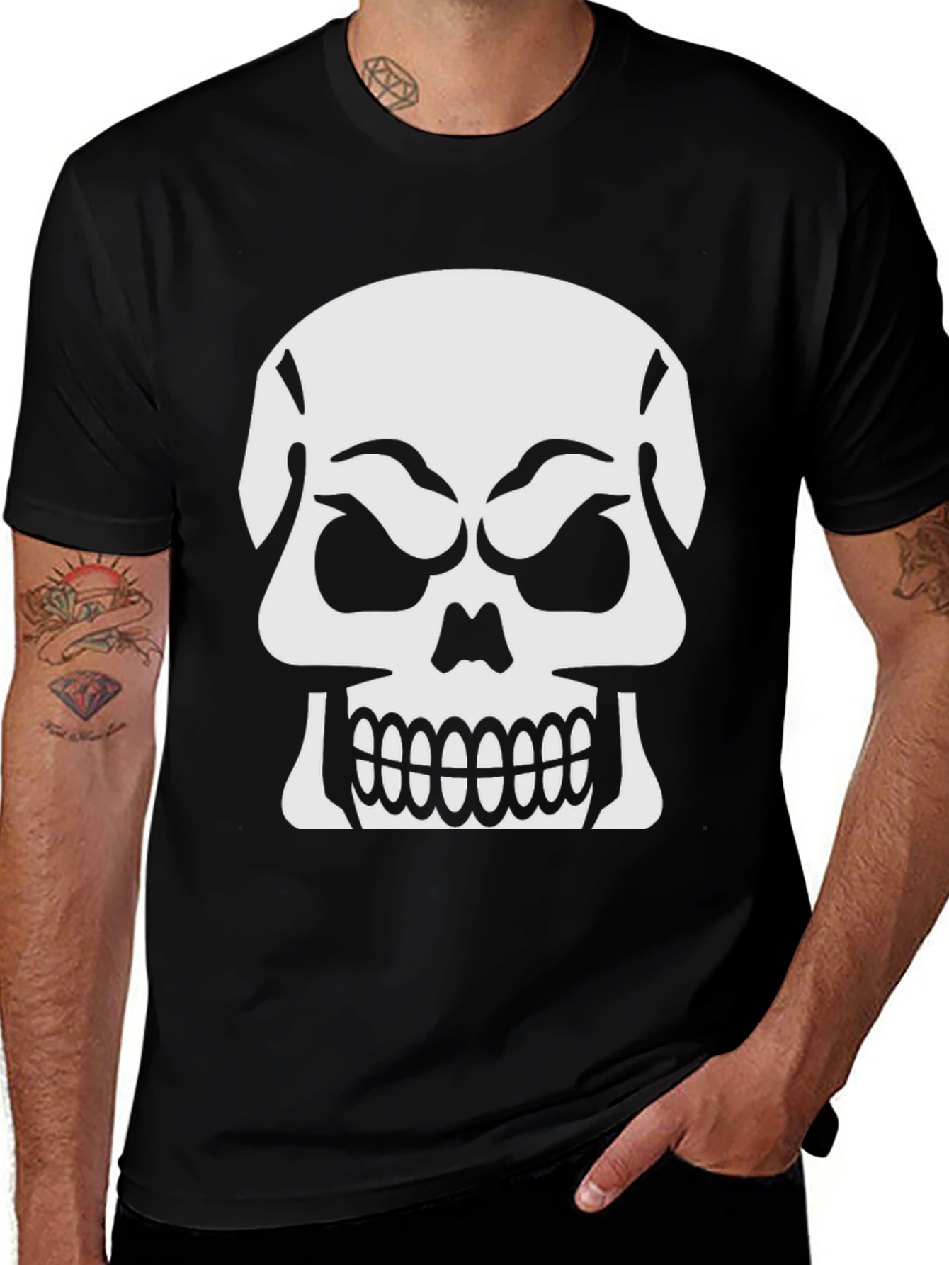 Variant 24 of Skull Graphic Black T-Shirt