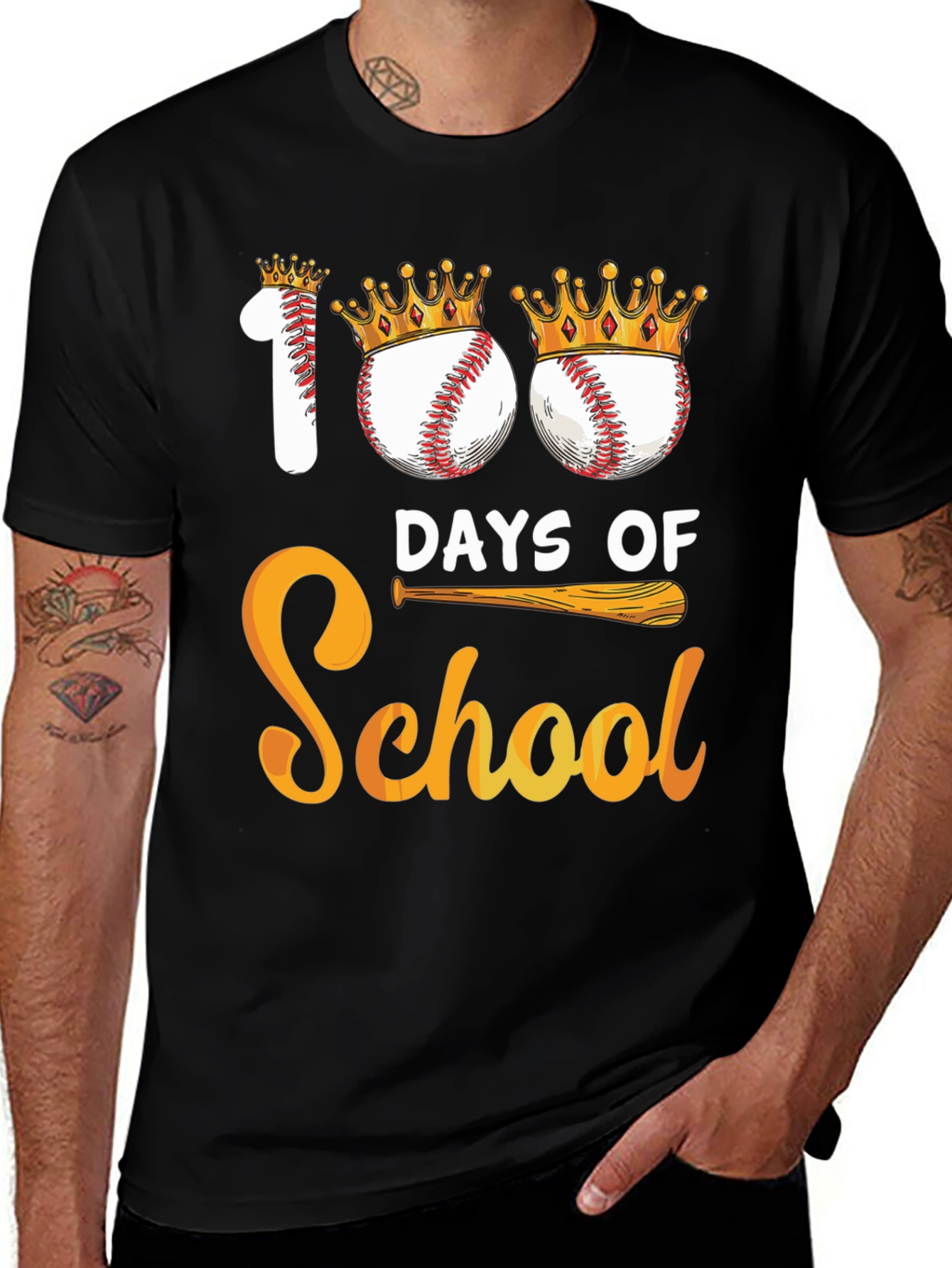 100 Days of School Baseball T-Shirt