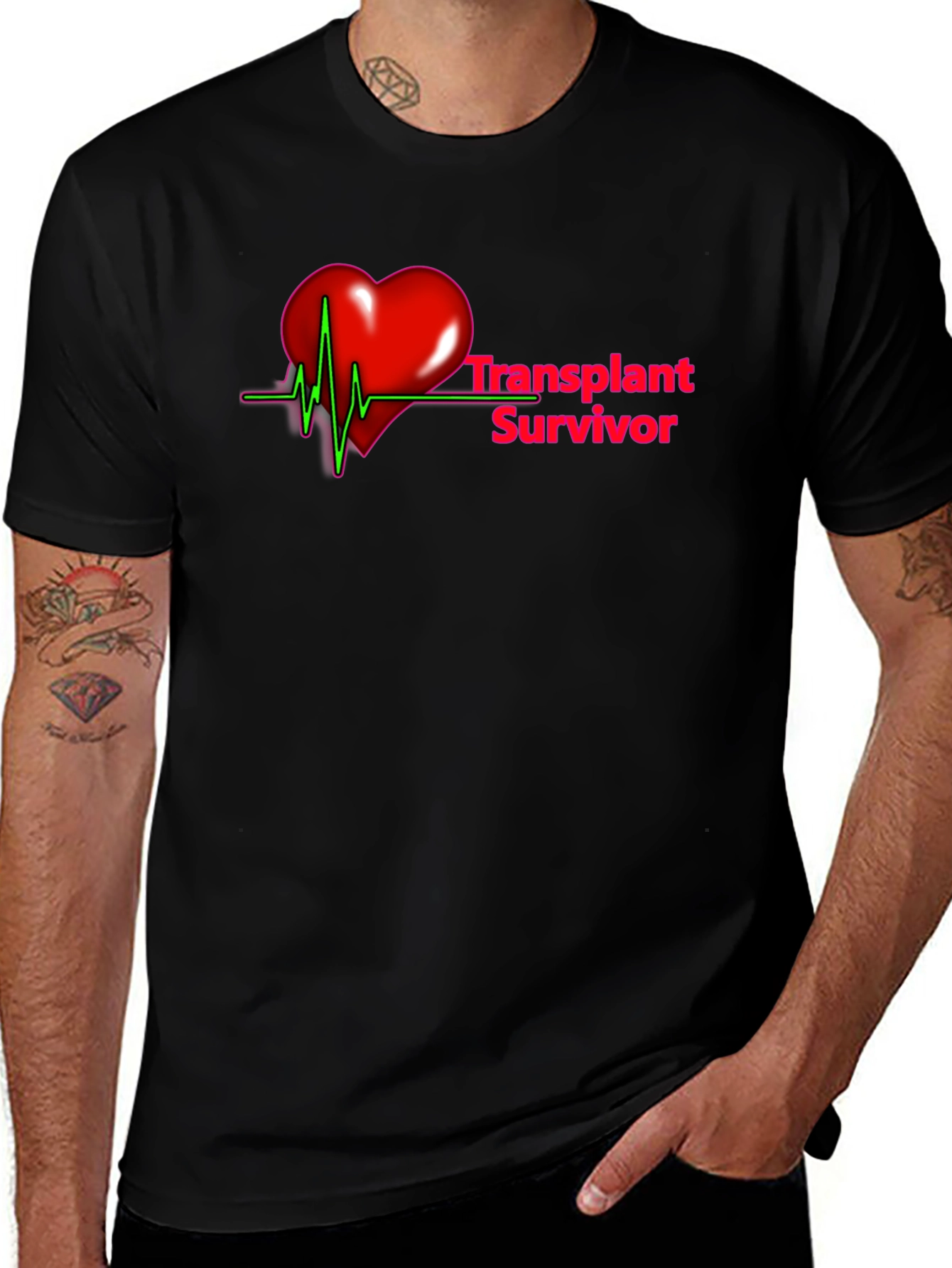 Variant 4 of Transplant Survivor Heartbeat T-Shirt