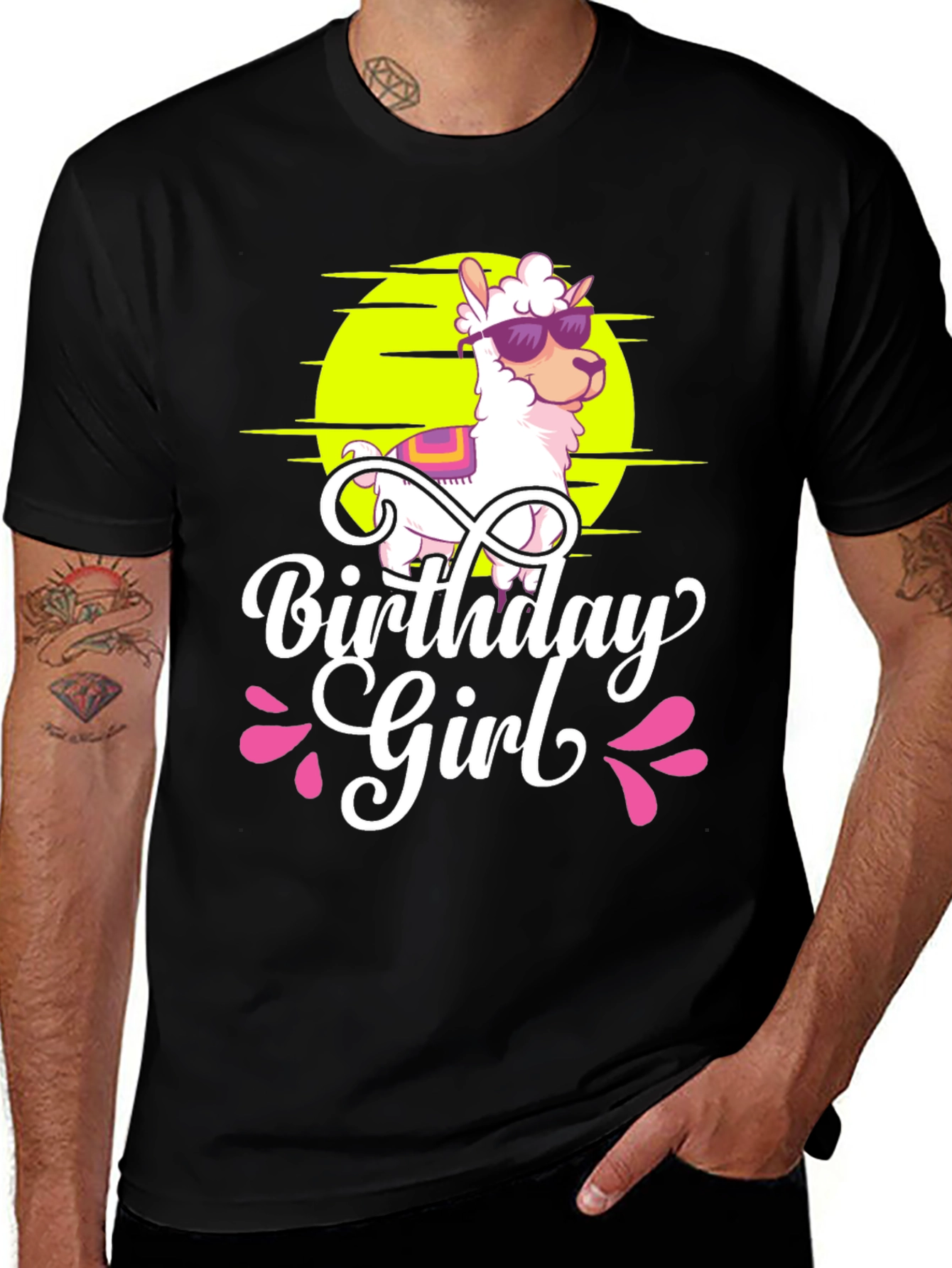 Variant 27 of Birthday Girl Llama Graphic T-Shirt