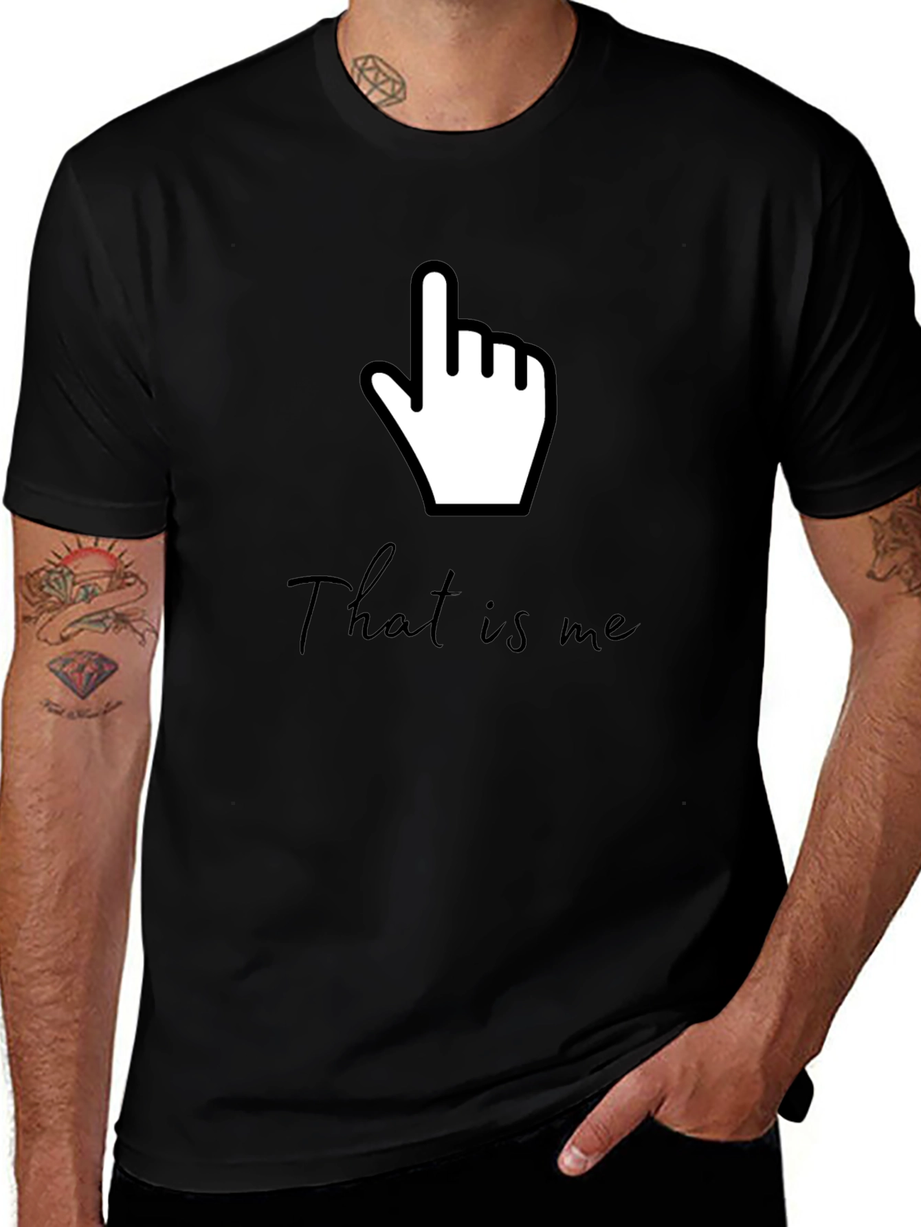 Variant 26 of Funny That Is Me Pointing Hand Gesture Graphic Tee