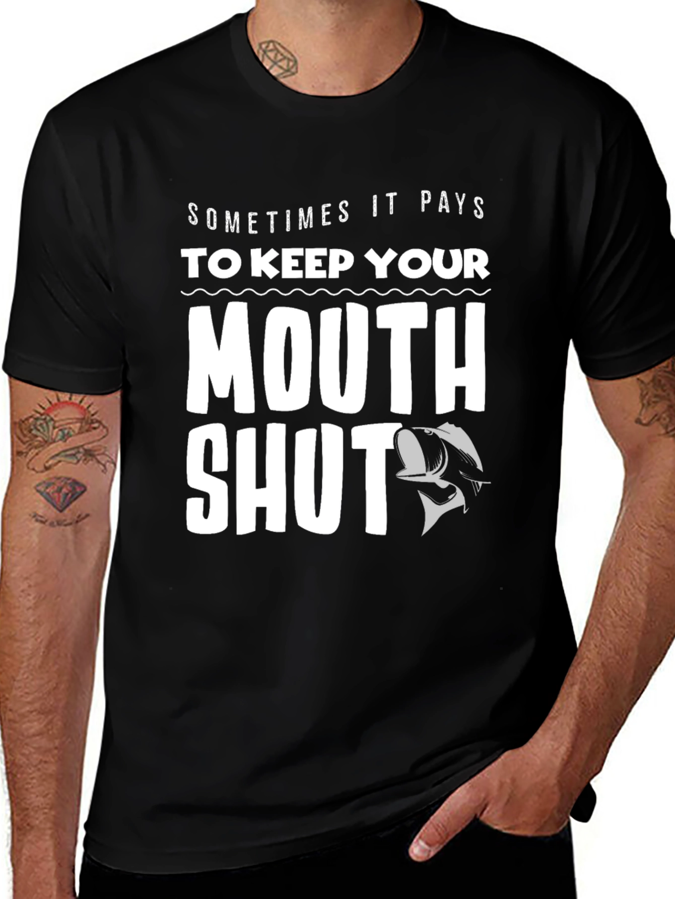 Variant 26 of Sometimes It Pays To Keep Your Mouth Shut Funny T-Shirt