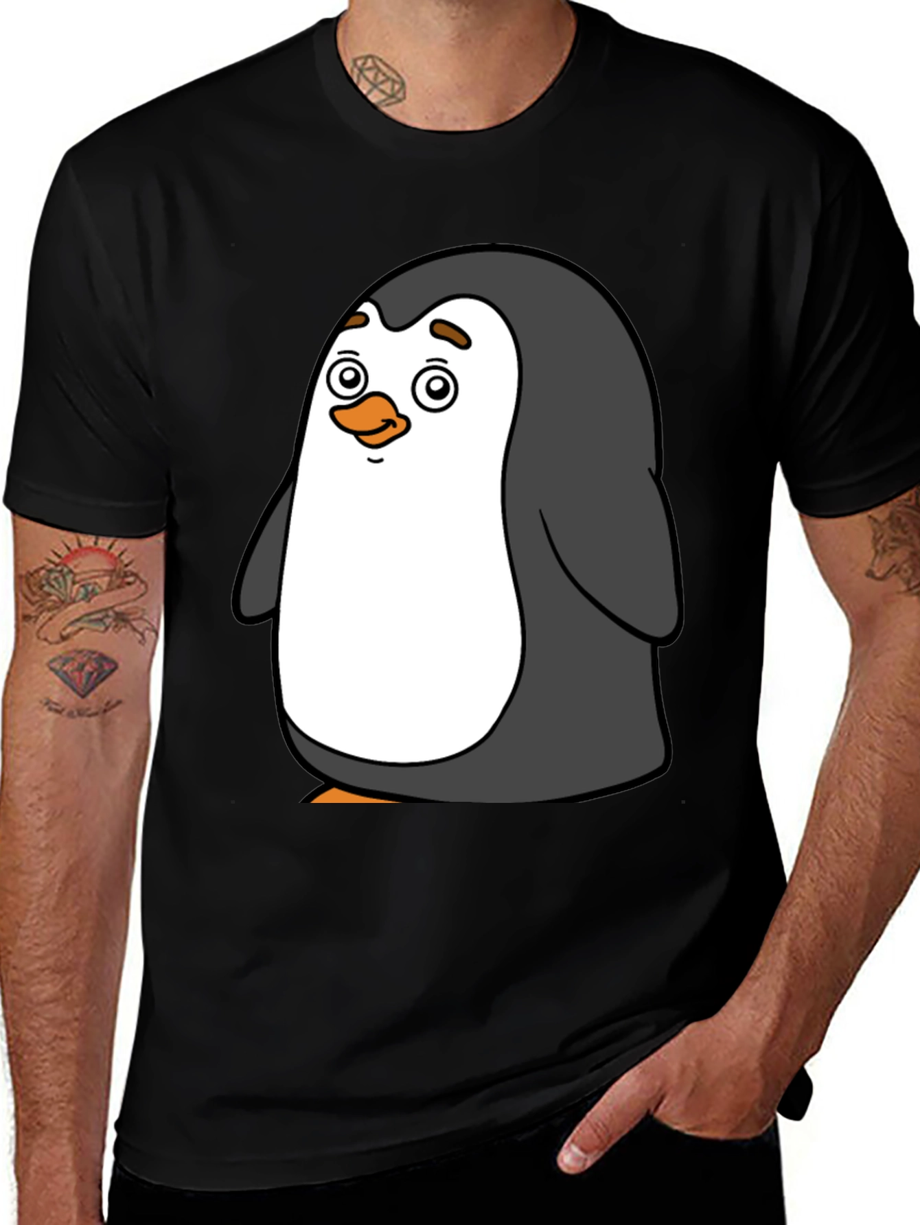 Variant 7 of Cute Penguin Graphic Tee - Black