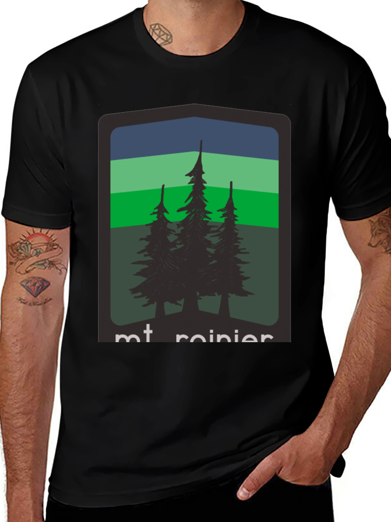 Variant 27 of Mt. Rainier Graphic Tee - Nature Inspired Design