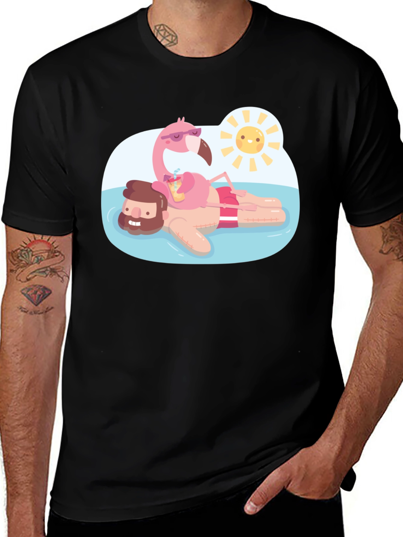 Variant 19 of Relaxing Flamingo Pool T-Shirt