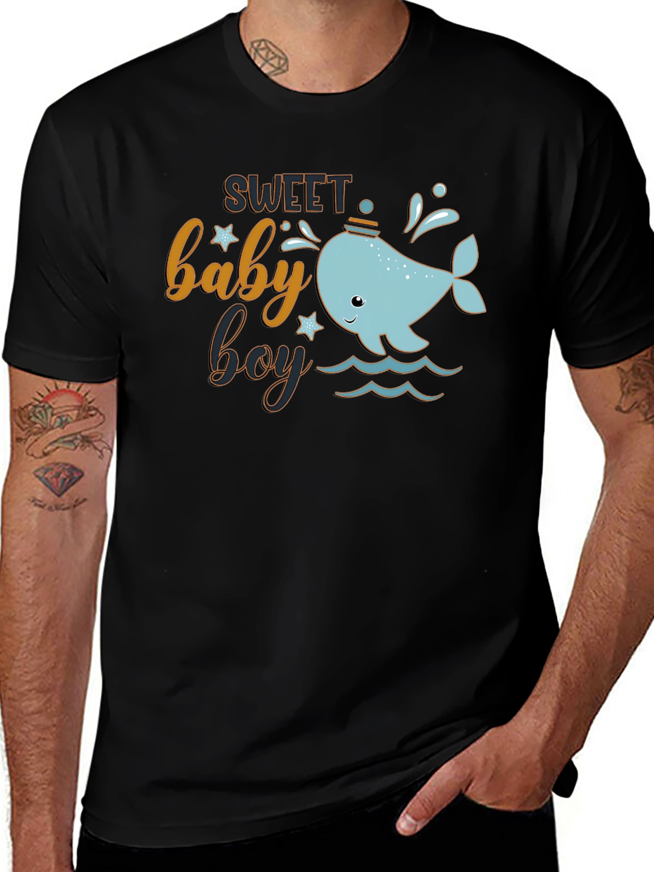 Sweet Baby Boy Whale Graphic T-Shirt
