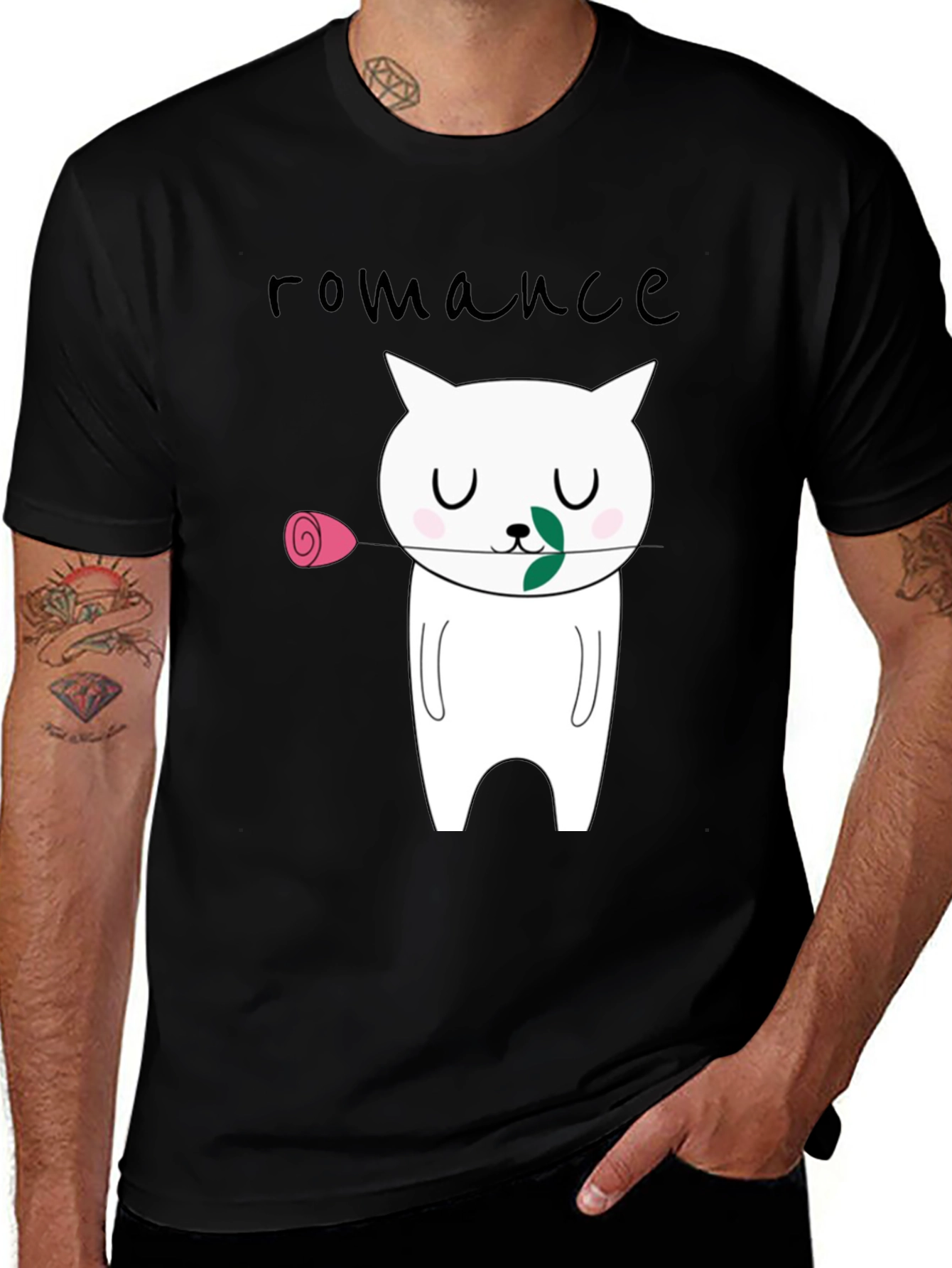 Variant 29 of Cute 'Romance' Cat T-Shirt
