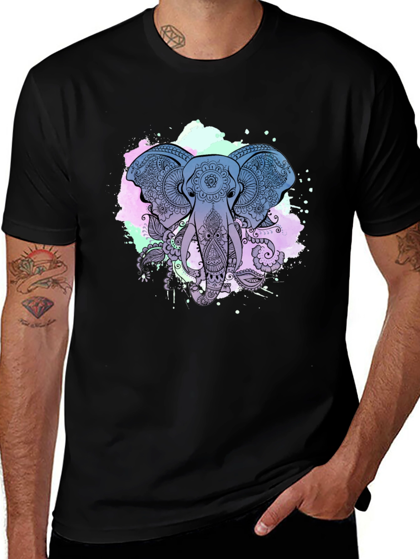 Variant 11 of Elephant Mandala Graphic T-Shirt - Artistic Design