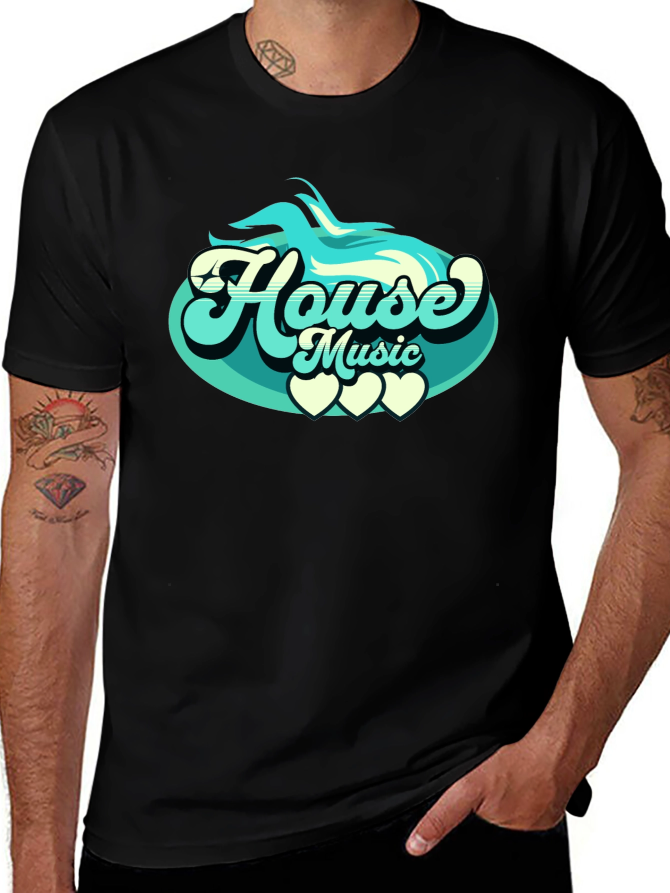 Variant 14 of House Music Black T-Shirt - Cool Graphic Tee