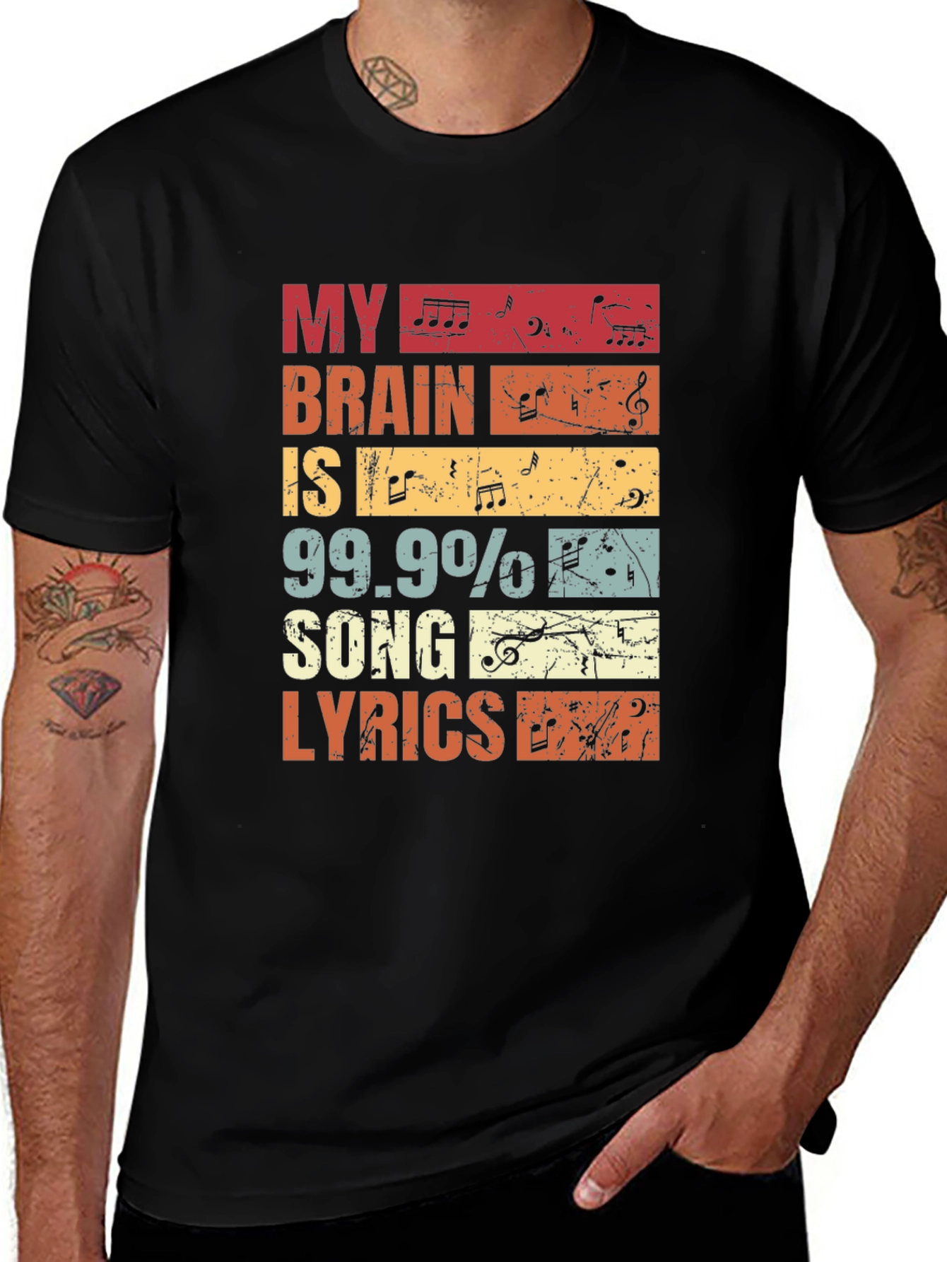 Variant 21 of My Brain is 99.9% Song Lyrics Music Lover T-Shirt