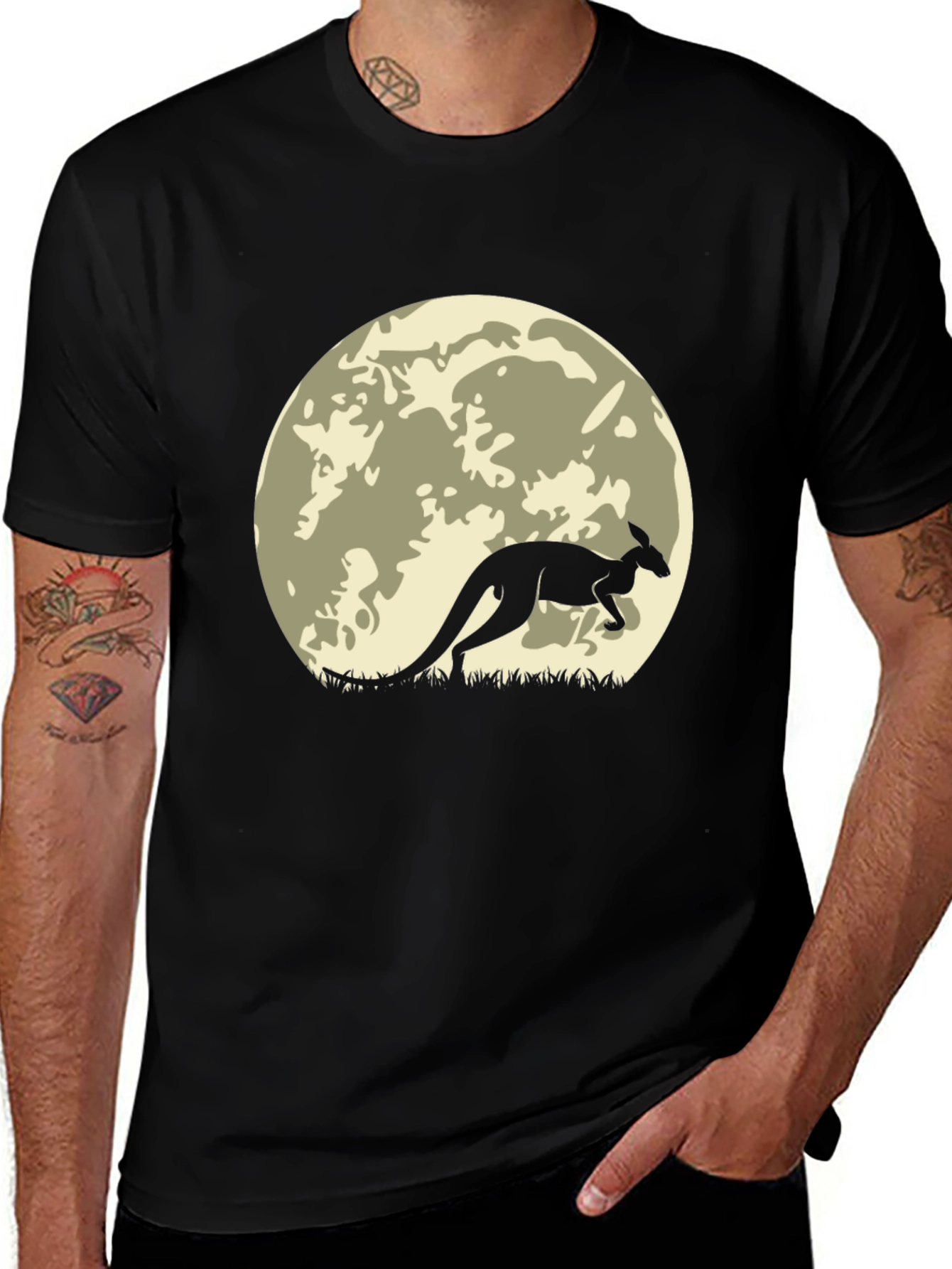 Variant 29 of Kangaroo Silhouette Moon Graphic T-Shirt