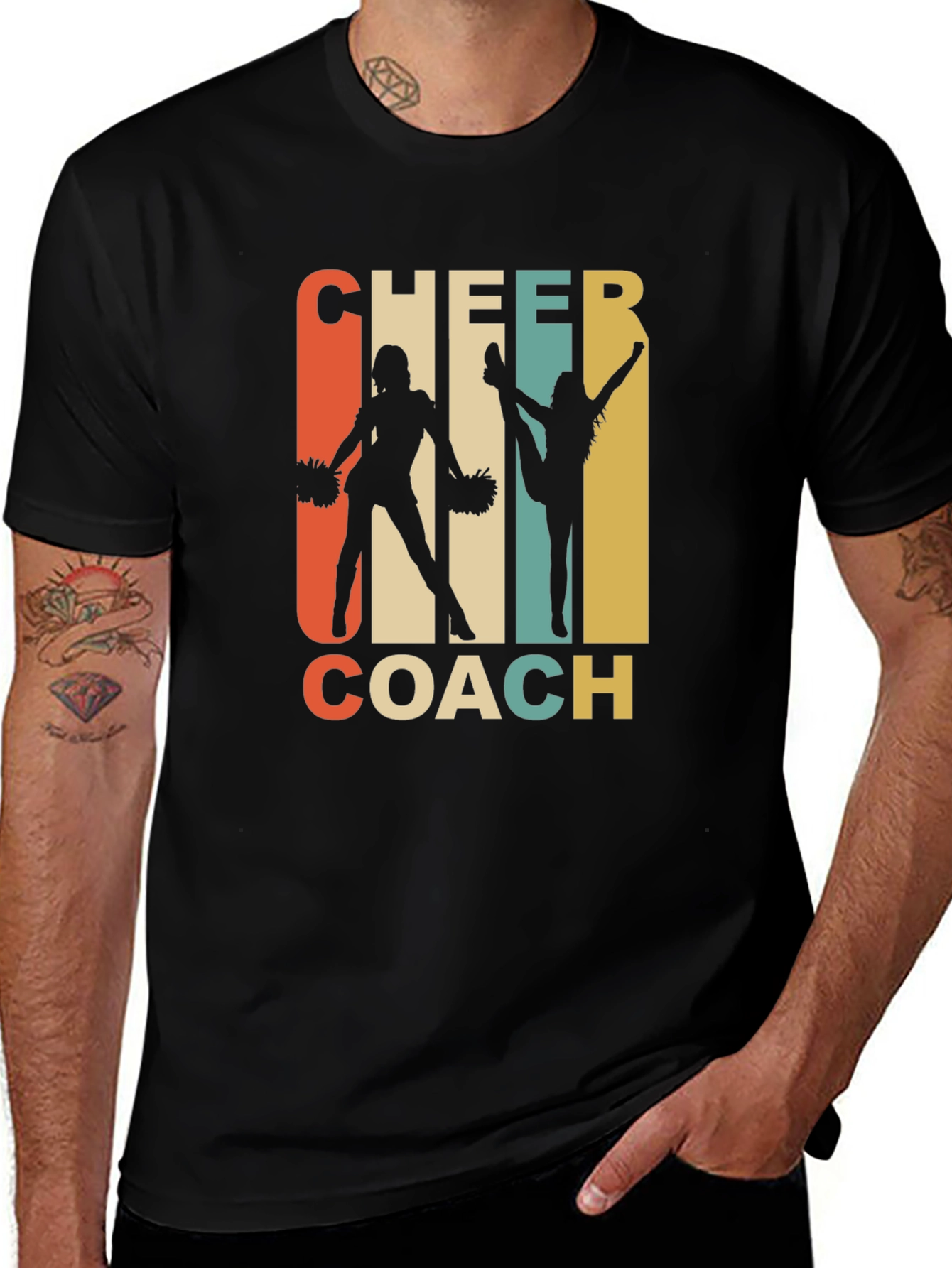 Variant 4 of Cheer Coach Graphic T-Shirt - Retro Cheerleading Apparel