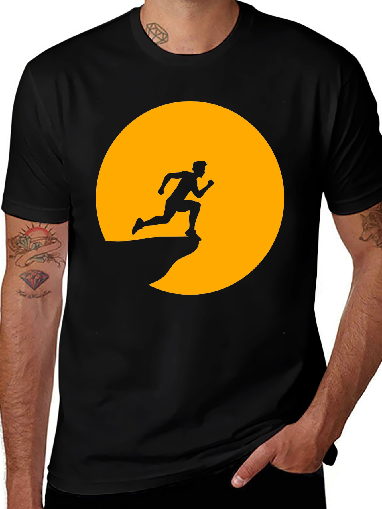 Variant 18 of Man's Running Silhouette Graphic Tee