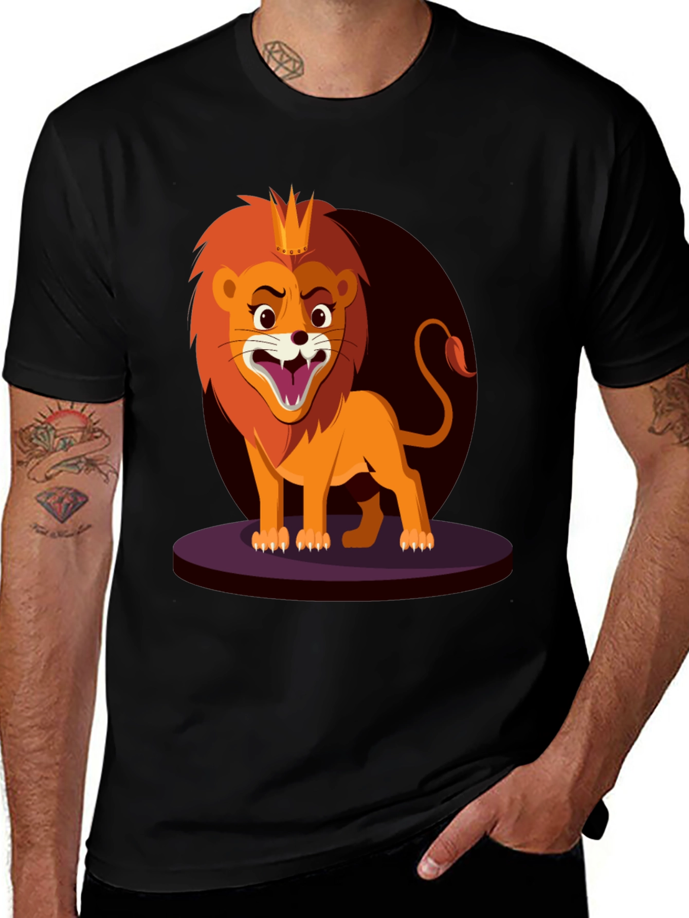 Variant 28 of King Lion Graphic Tee - Black
