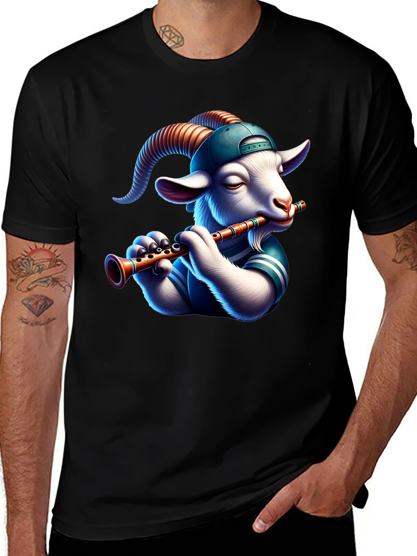 Goat Playing Flute T-Shirt