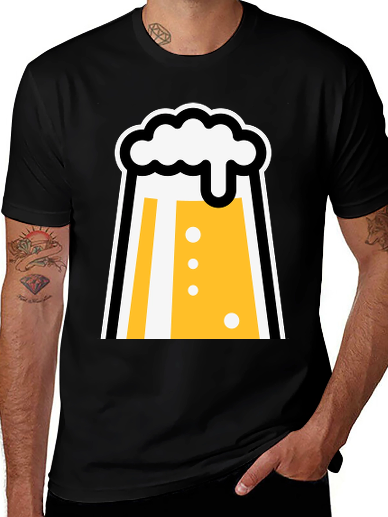 Variant 29 of Beer Mug Graphic T-Shirt - Black Casual Tee